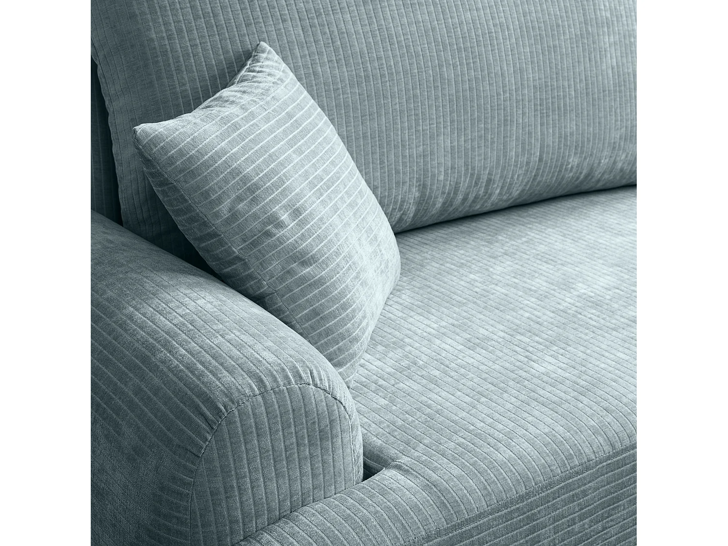 Canapé d'Angle droit avec fonction de couchage ARTE PREMIUM coffre en velours côtelé turquoise du fabricant - VINOTTI