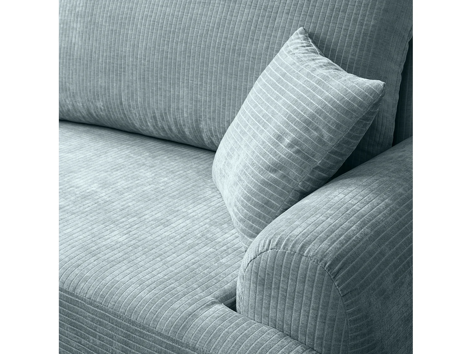 Canapé d'Angle gauche avec fonction de couchage ARTE PREMIUM coffre en velours côtelé turquoise du fabricant - VINOTTI