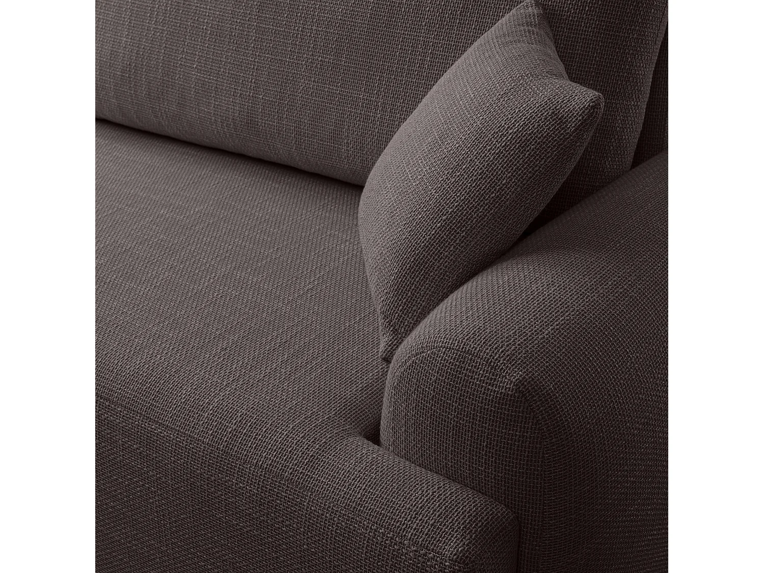 Canapé d’angle gauche en tissu tressé brun chocolat, résistant à l’usure, avec fonction couchage – ARTE PREMIUM