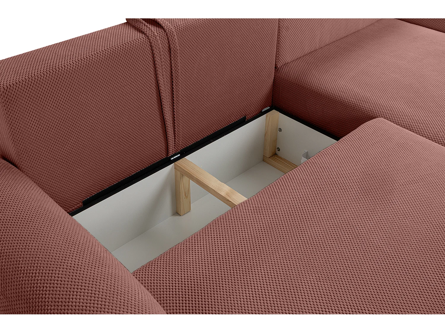 Canapé d'Angle droit avec fonction de couchage ARTE PREMIUM coffre en bordeaux du fabricant