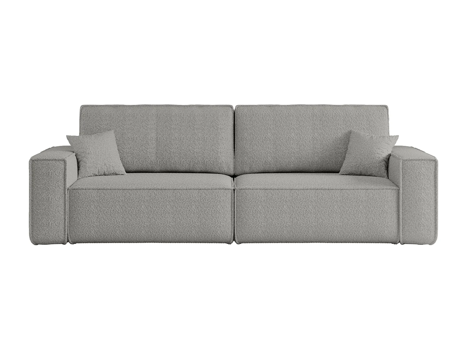 Divano Karl avec deux coffres de rangement pour literie, pour le salon, grand choix directement du fabricant tissu bouclé gris clair - VINOTTI