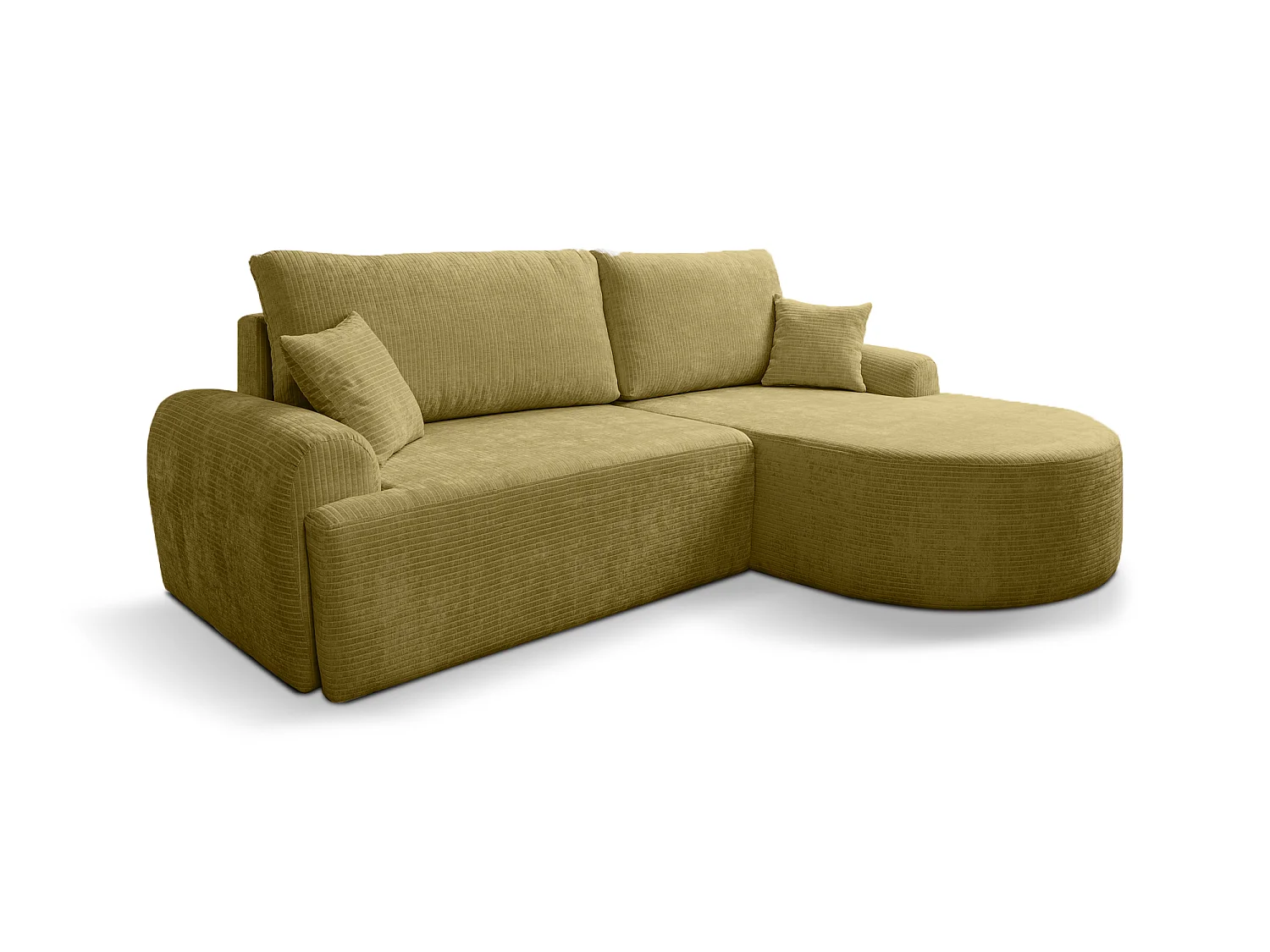 Canapé d'Angle droit avec fonction de couchage ARTE PREMIUM coffre en velours côtelé moutarde du fabricant - VINOTTI