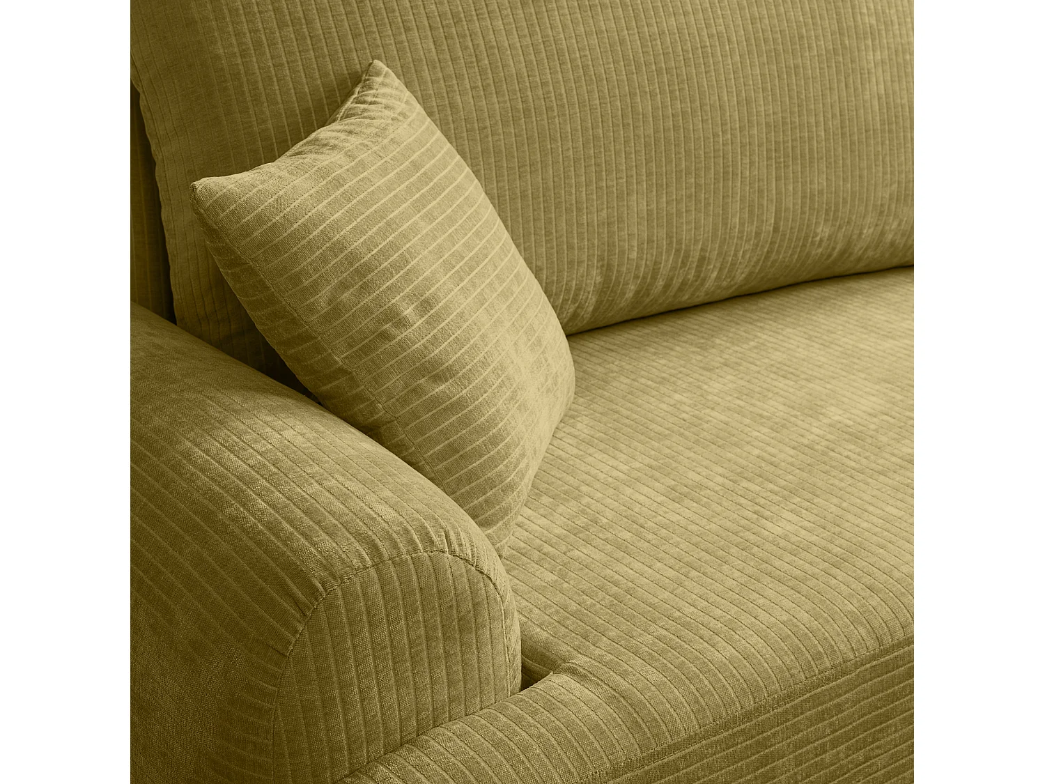 Canapé d'Angle droit avec fonction de couchage ARTE PREMIUM coffre en velours côtelé moutarde du fabricant - VINOTTI