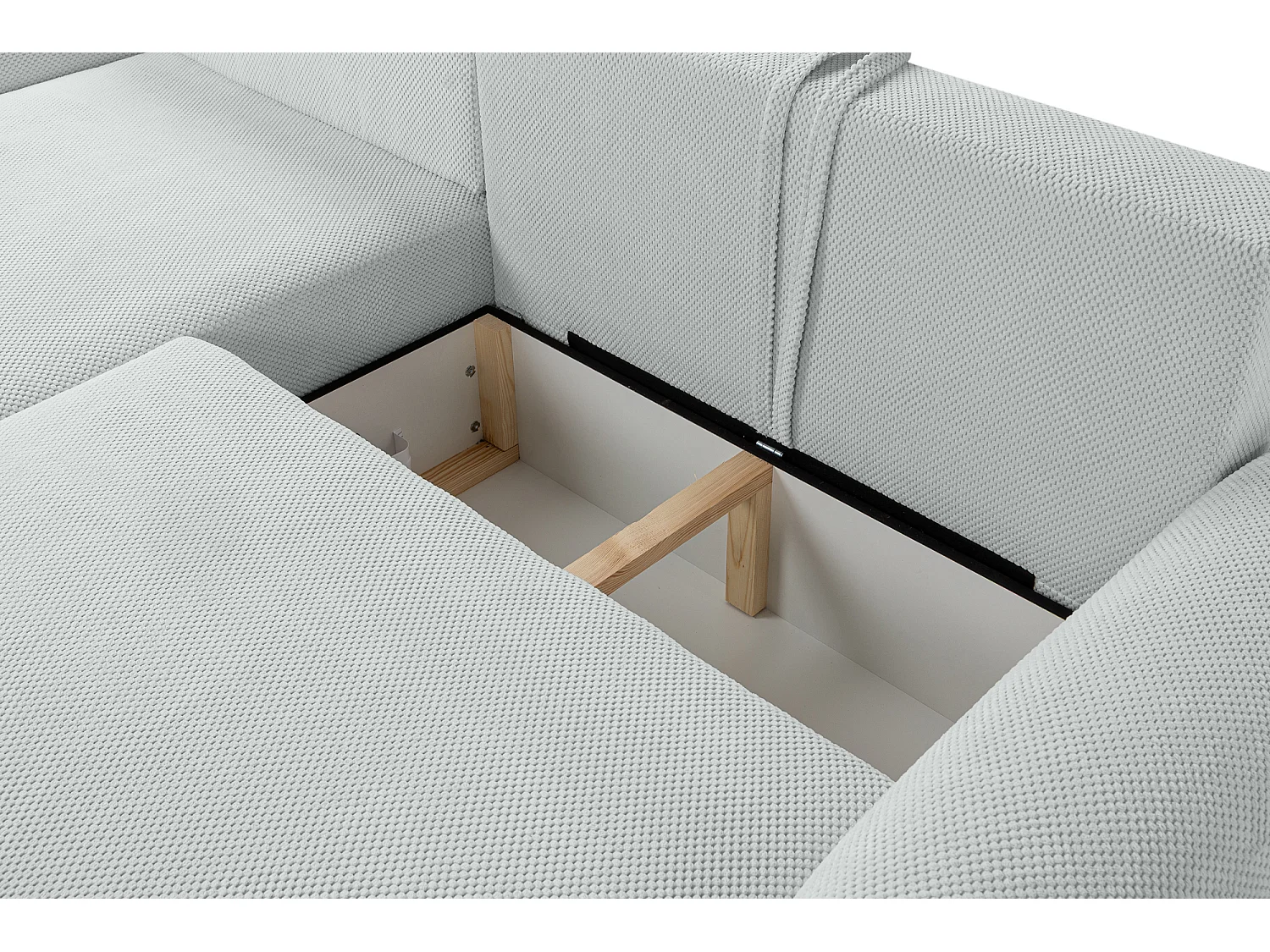 Canapé d'Angle gauche avec fonction de couchage ARTE PREMIUM coffre en gris clair du fabricant