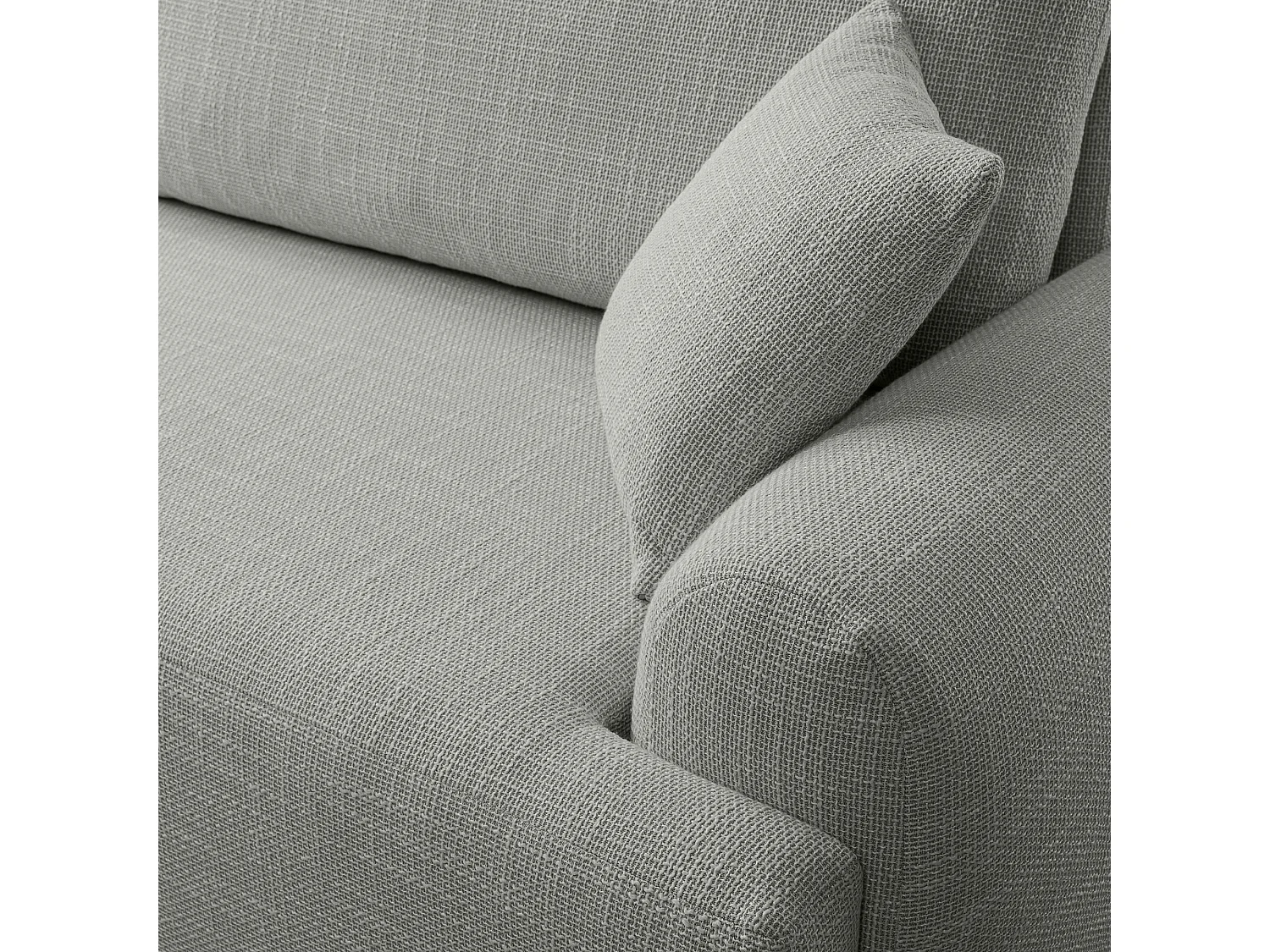 Canapé d’angle gauche en tissu tressé gris résistant à l’usure, avec fonction couchage – ARTE PREMIUM