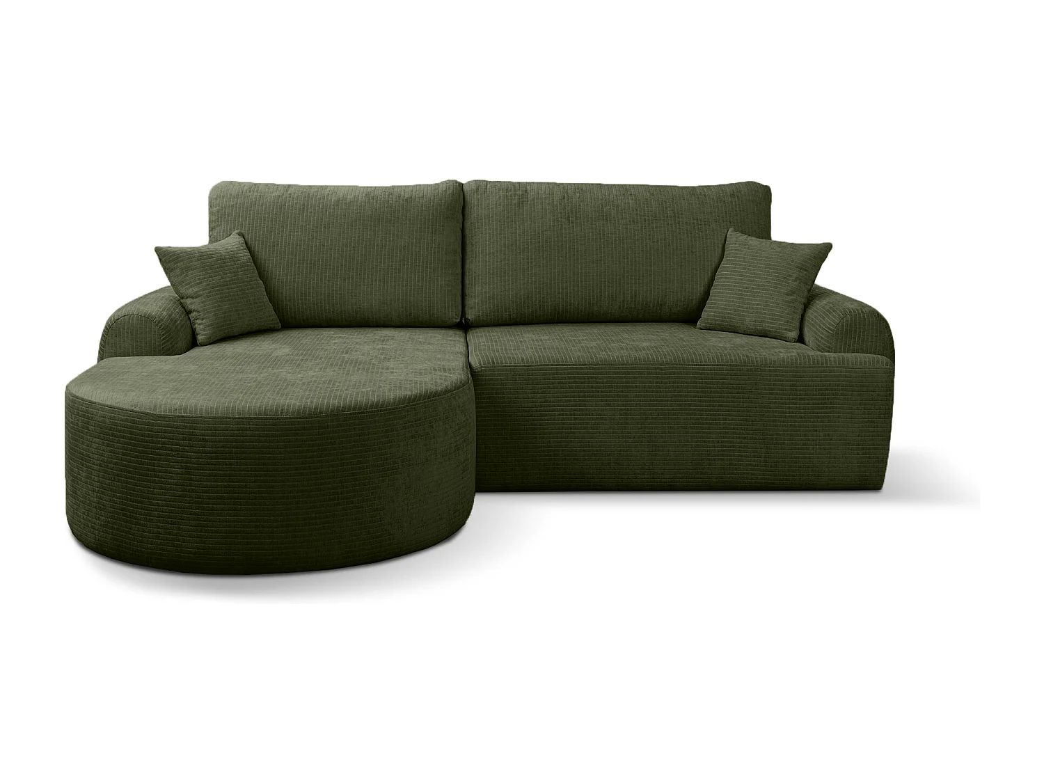 Divano letto angolare sinistro con vano contenitore ARTE PREMIUM in velluto a coste verde bottiglia del produttore - VINOTTI