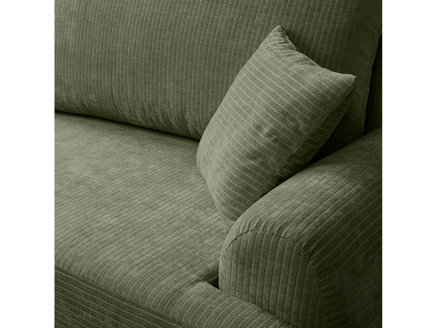 Canapé d'Angle gauche avec fonction de couchage ARTE PREMIUM coffre en velours côtelé vert bouteille du fabricant - VINOTTI