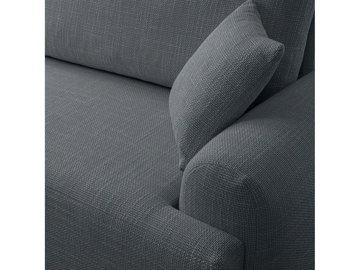 Canapé d’angle gauche en tissu tressé anthracite, résistant à l’usure, avec fonction couchage – ARTE PREMIUM