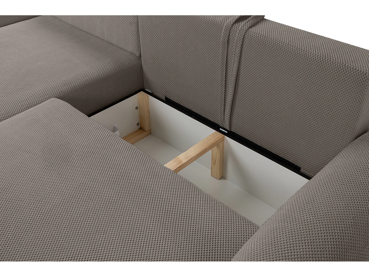 Canapé d'Angle gauche avec fonction de couchage ARTE PREMIUM coffre en brun du fabricant