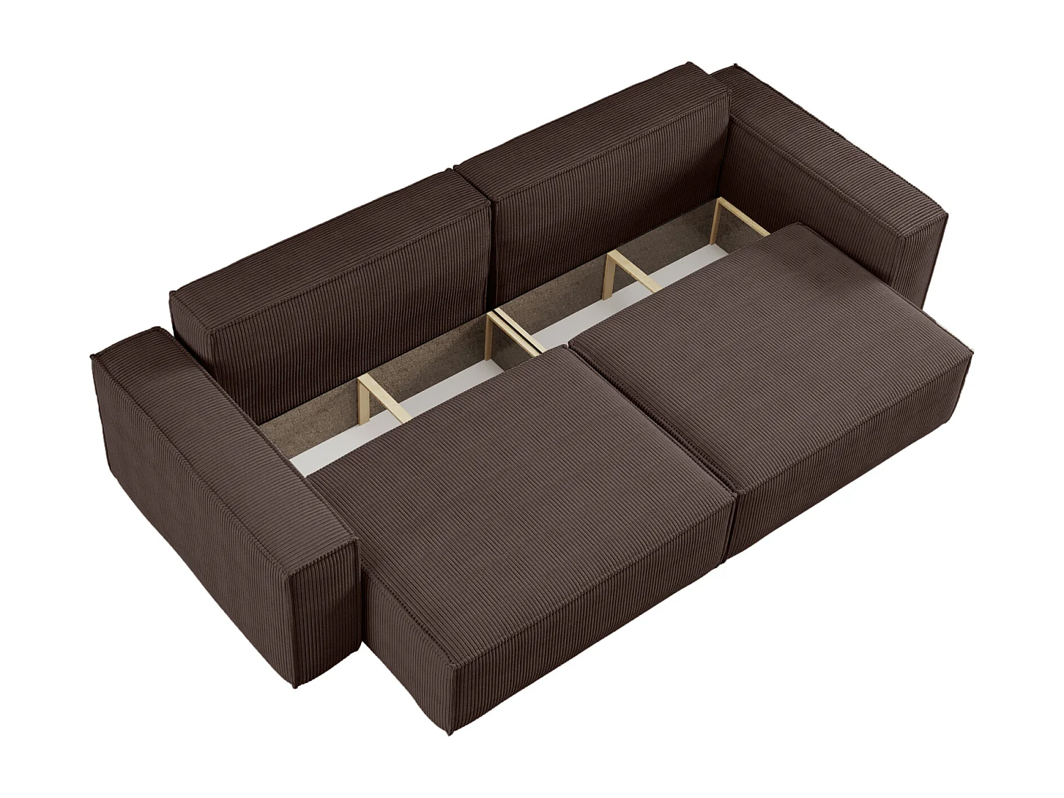 Divano Karl avec deux coffres de rangement pour literie, pour le salon, grand choix directement du fabricant brun chocolat - VINOTTI