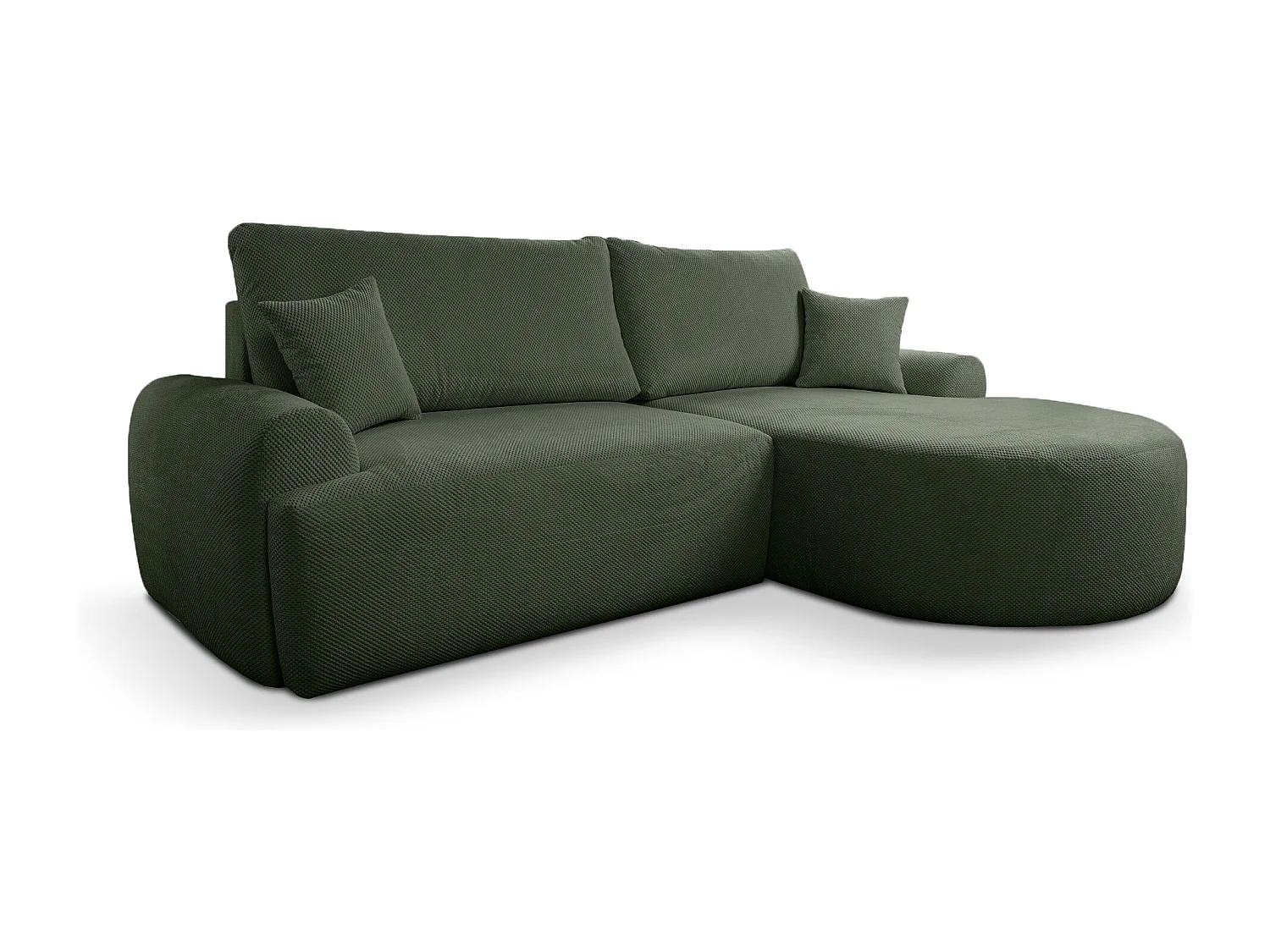 Canapé d'Angle droit avec fonction de couchage ARTE PREMIUM coffre en vert bouteille du fabricant