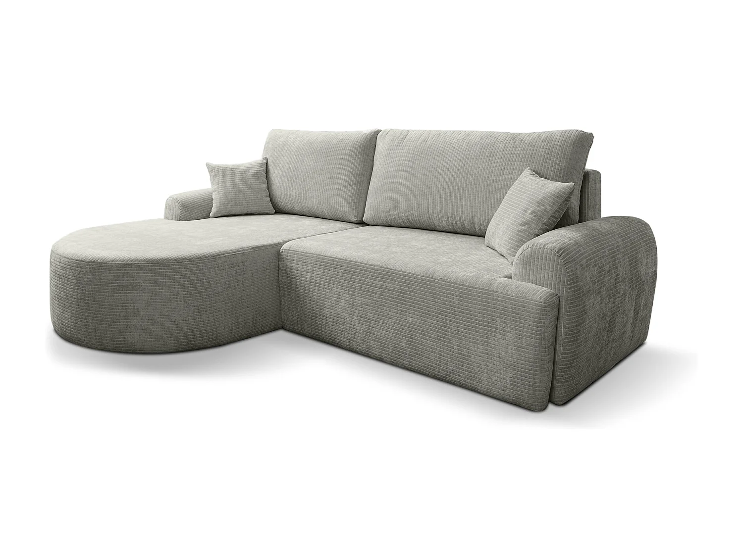 Canapé d'Angle gauche avec fonction de couchage ARTE PREMIUM coffre en velours côtelé vert du fabricant - VINOTTI