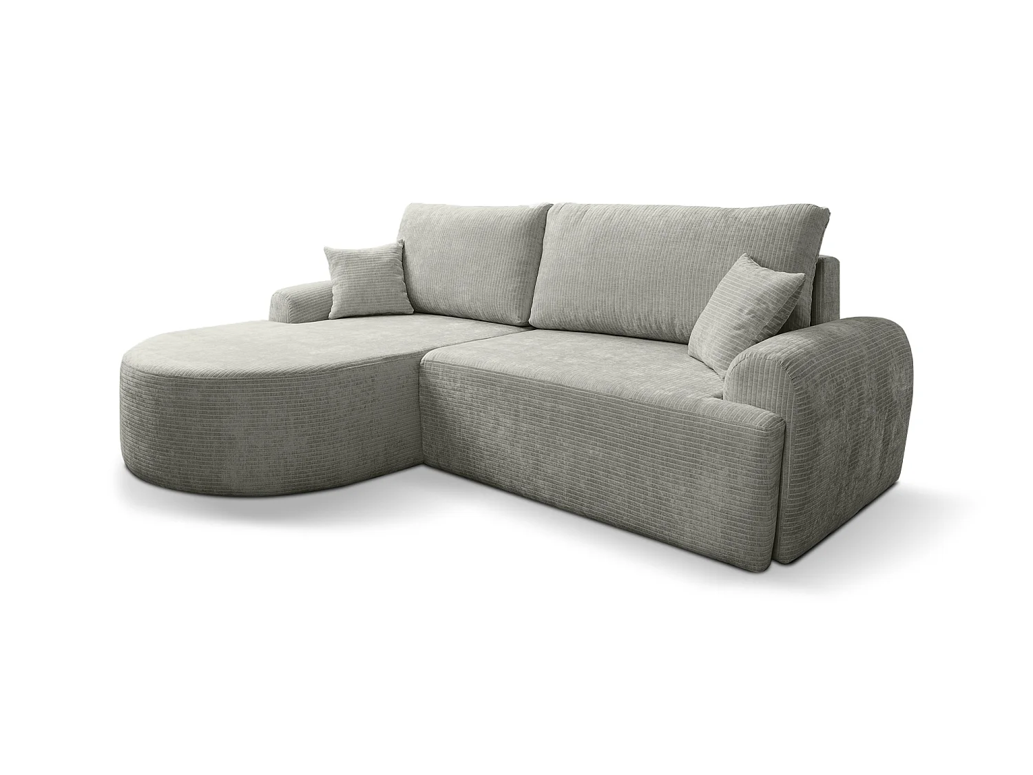 Canapé d'Angle gauche avec fonction de couchage ARTE PREMIUM coffre en velours côtelé vert du fabricant - VINOTTI