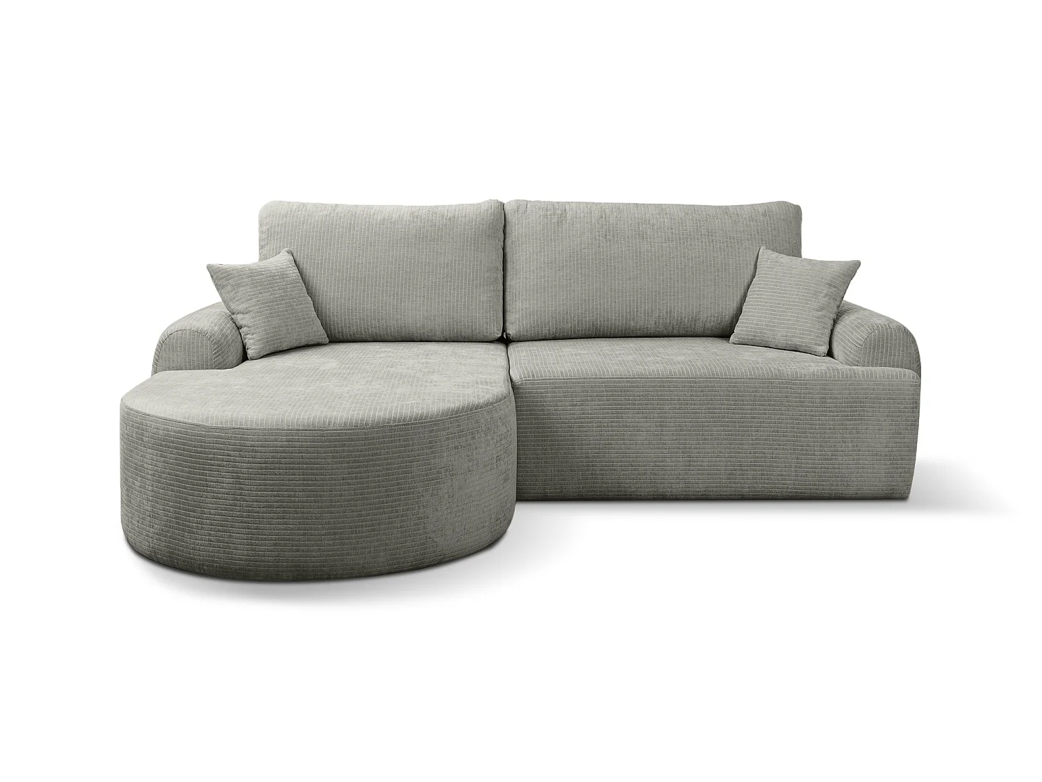 Canapé d'Angle gauche avec fonction de couchage ARTE PREMIUM coffre en velours côtelé vert du fabricant - VINOTTI
