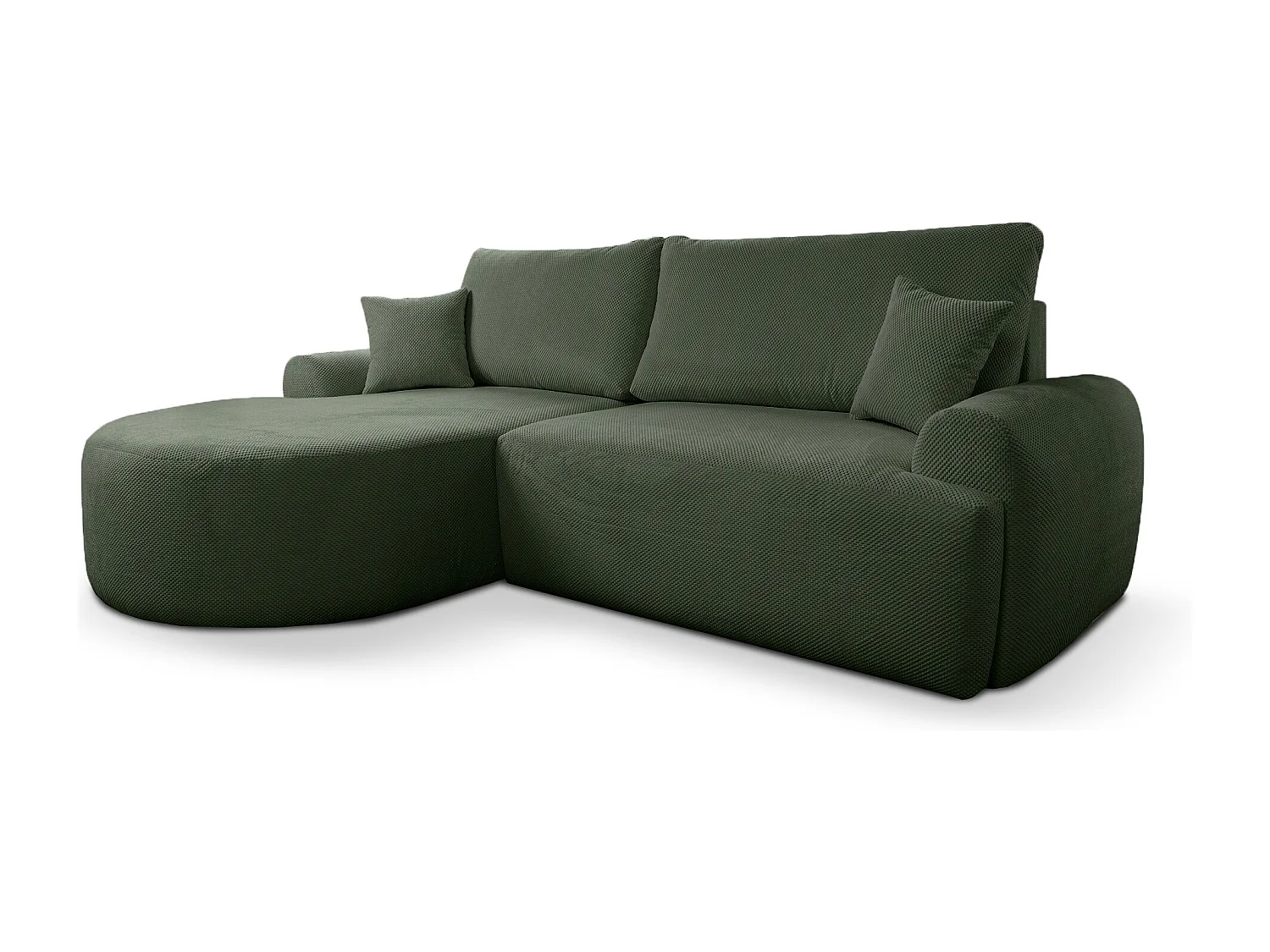 Canapé d'Angle gauche avec fonction de couchage ARTE PREMIUM coffre en vert bouteille du fabricant