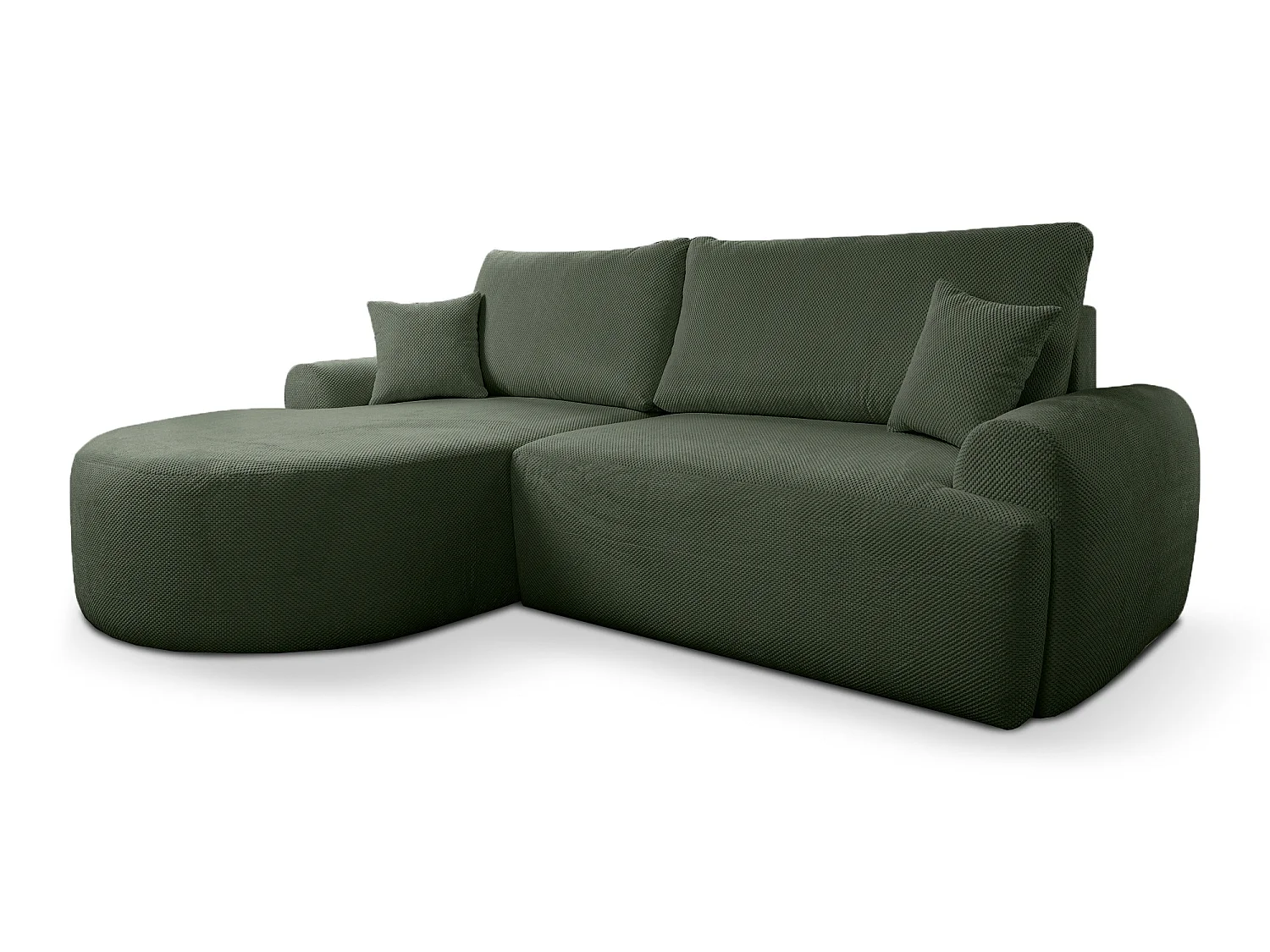 Canapé d'Angle gauche avec fonction de couchage ARTE PREMIUM coffre en vert bouteille du fabricant