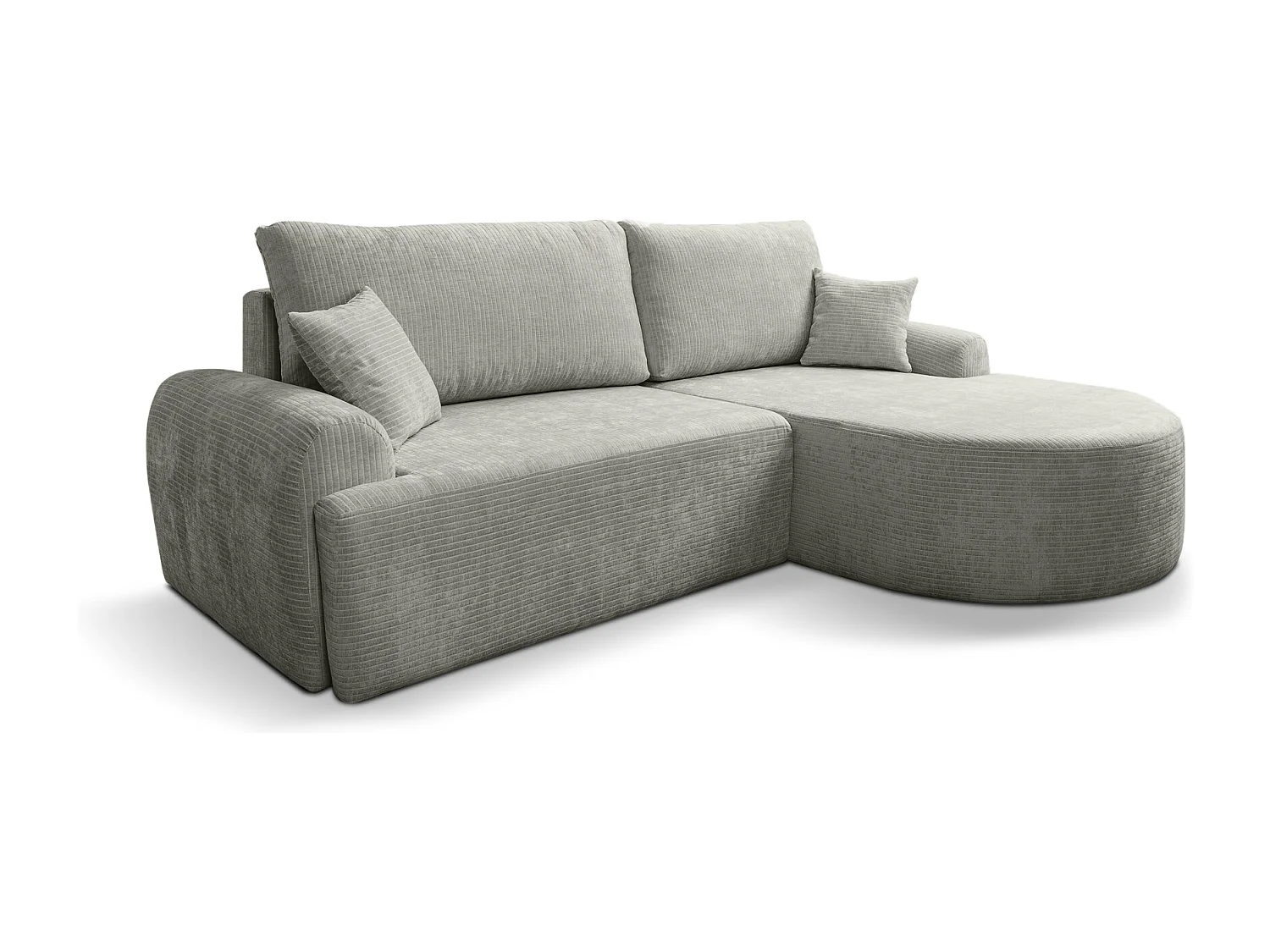 Canapé d'Angle droit avec fonction de couchage ARTE PREMIUM coffre en velours côtelé vert du fabricant - VINOTTI