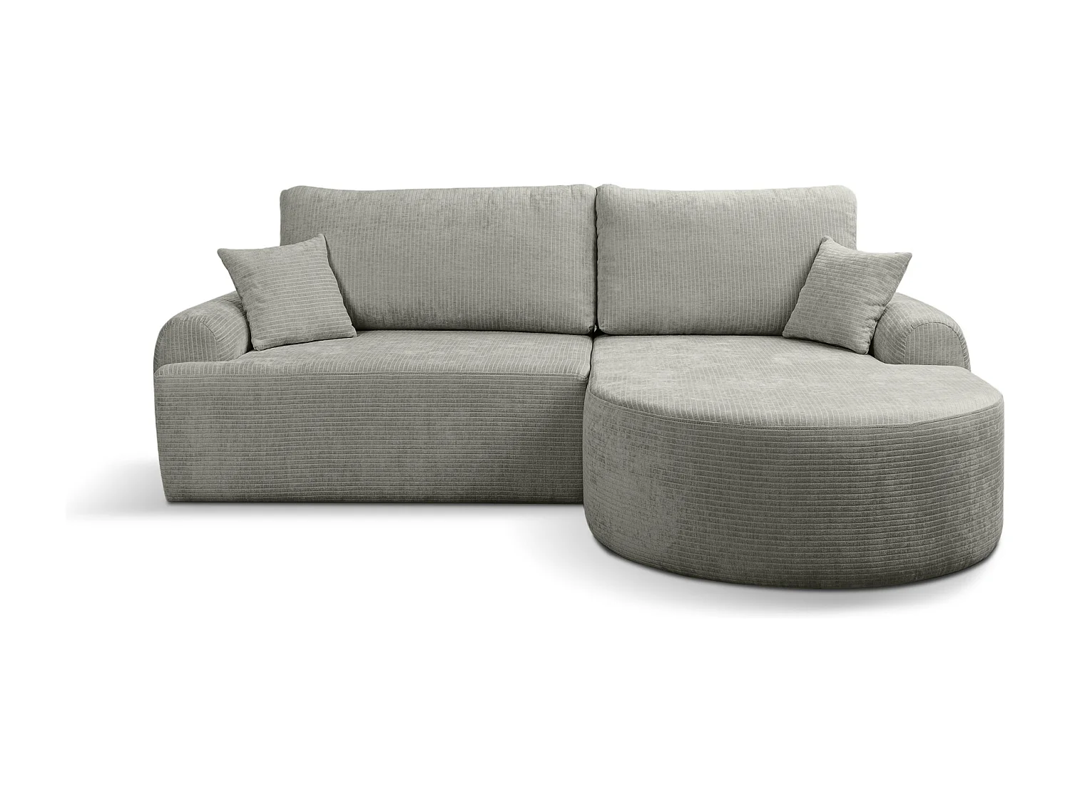 Canapé d'Angle droit avec fonction de couchage ARTE PREMIUM coffre en velours côtelé vert du fabricant - VINOTTI