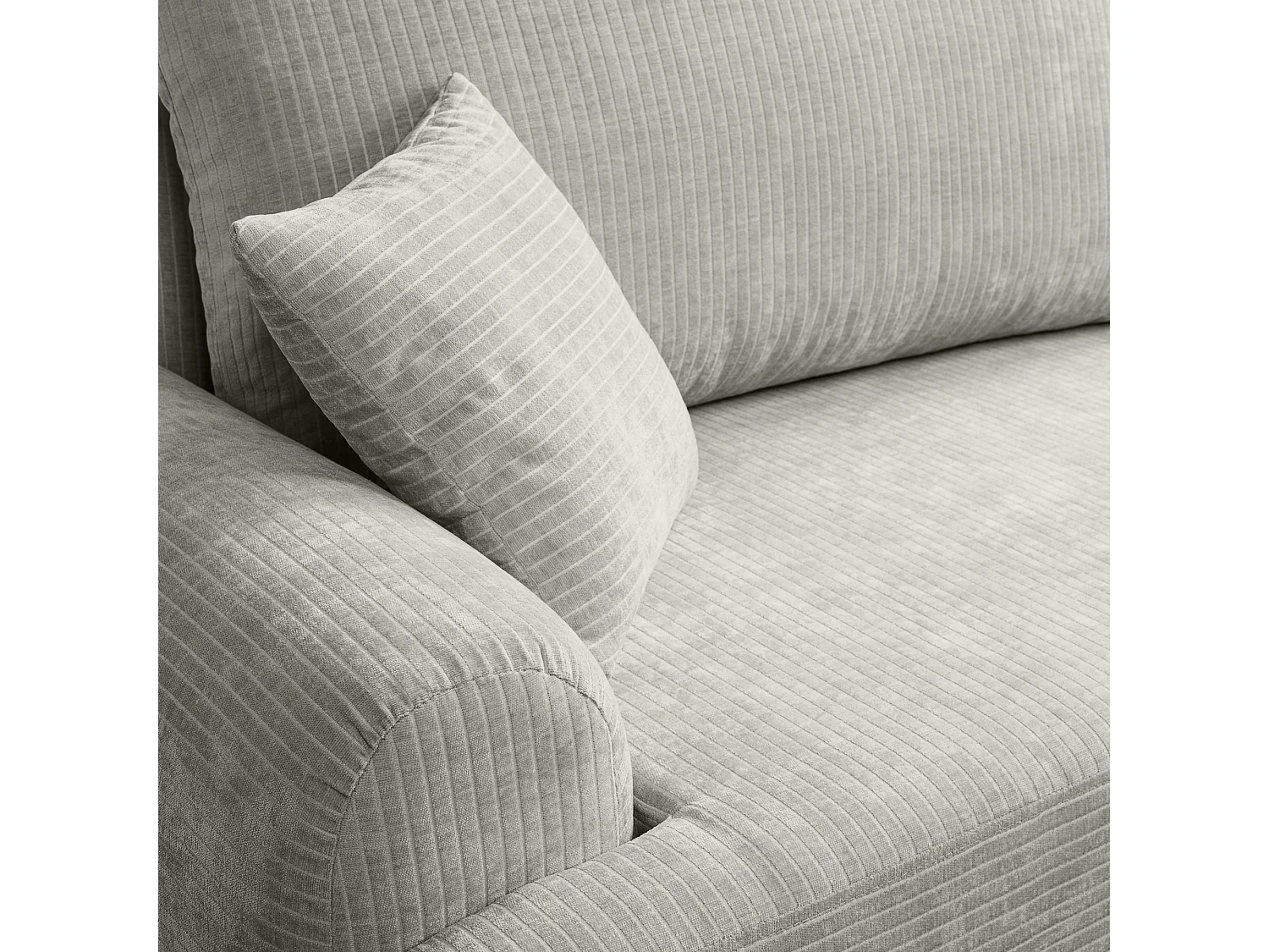 Canapé d'Angle droit avec fonction de couchage ARTE PREMIUM coffre en velours côtelé vert du fabricant - VINOTTI