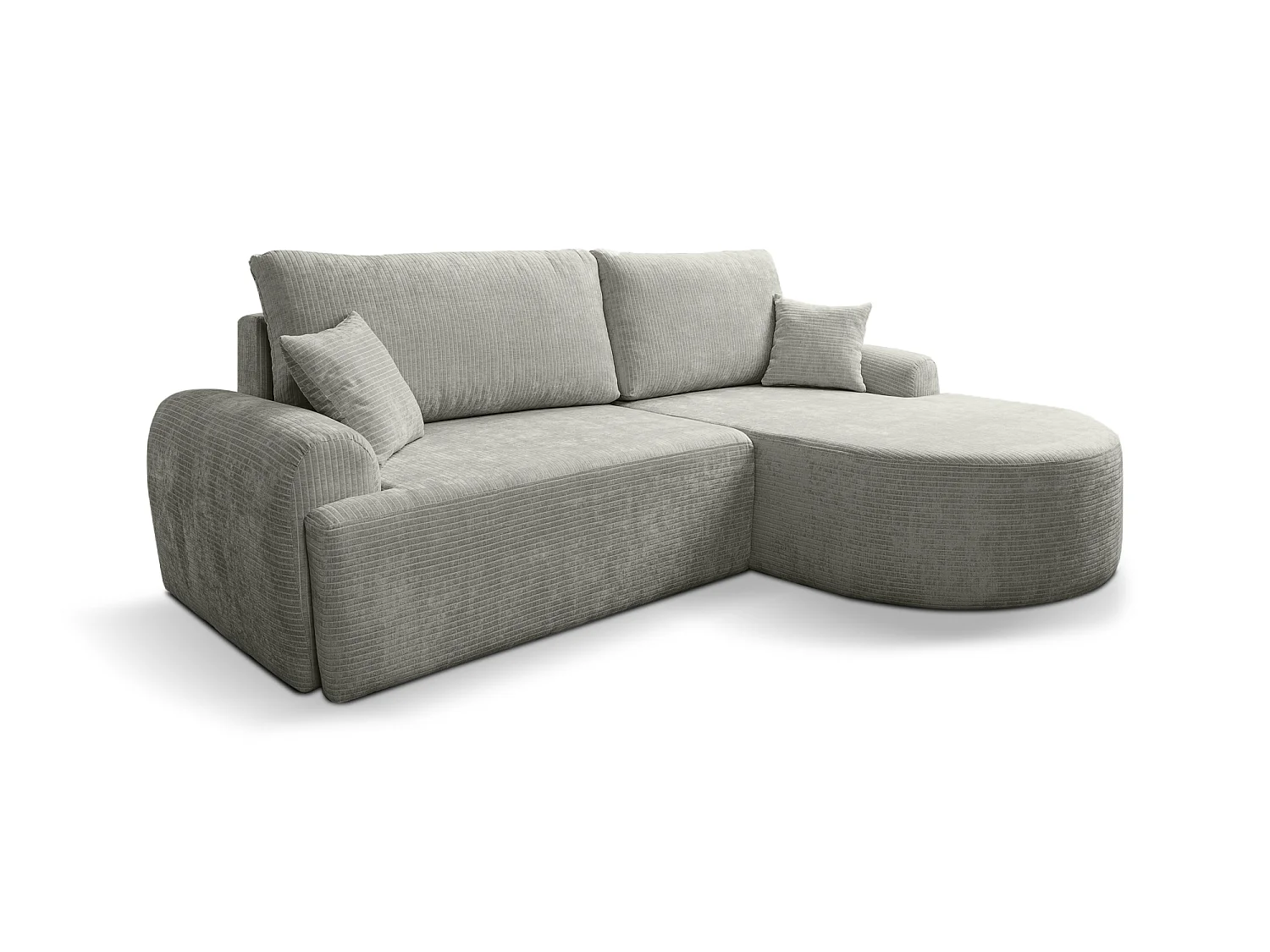Canapé d'Angle droit avec fonction de couchage ARTE PREMIUM coffre en velours côtelé vert du fabricant - VINOTTI
