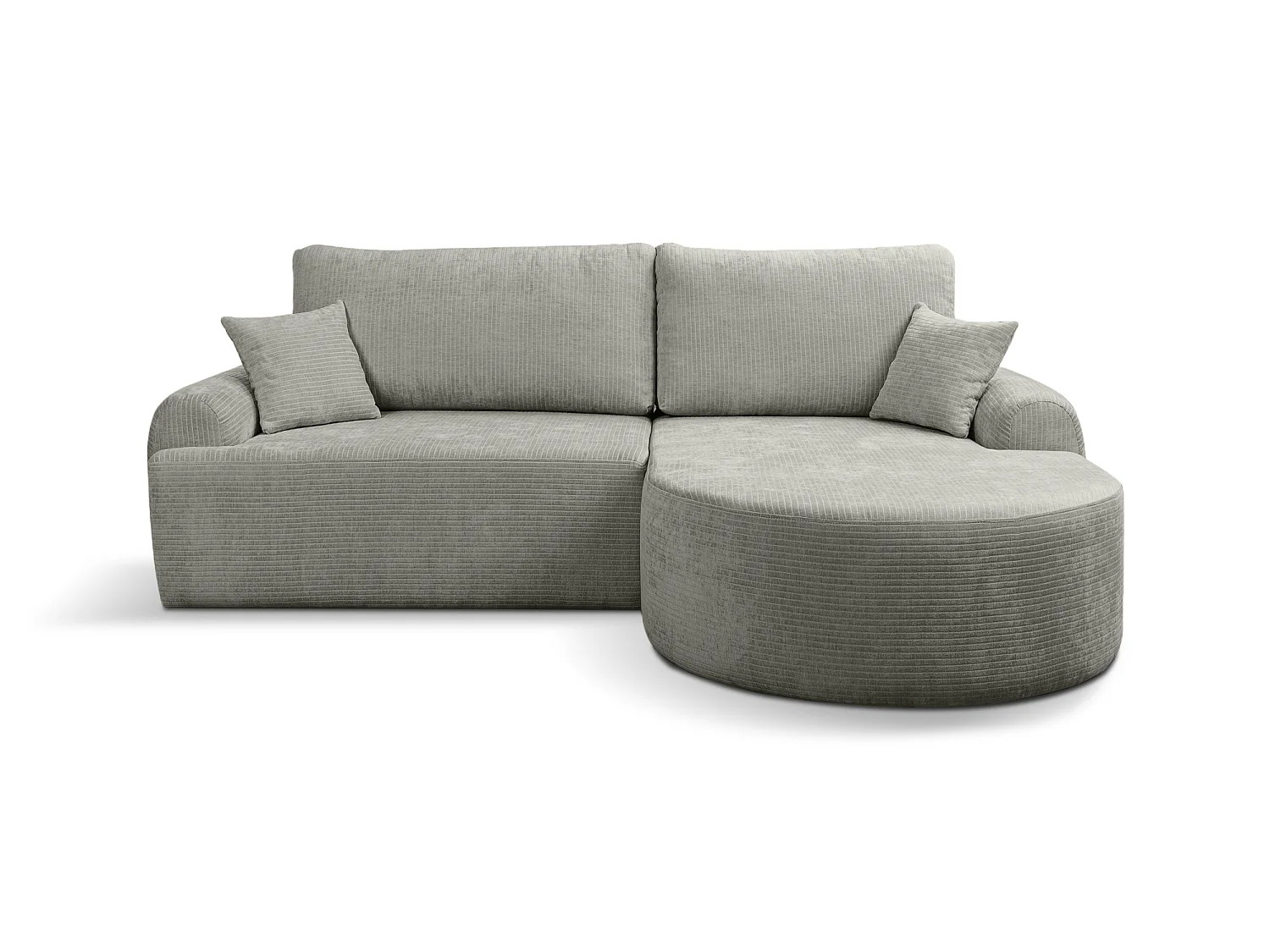 Canapé d'Angle droit avec fonction de couchage ARTE PREMIUM coffre en velours côtelé vert du fabricant - VINOTTI