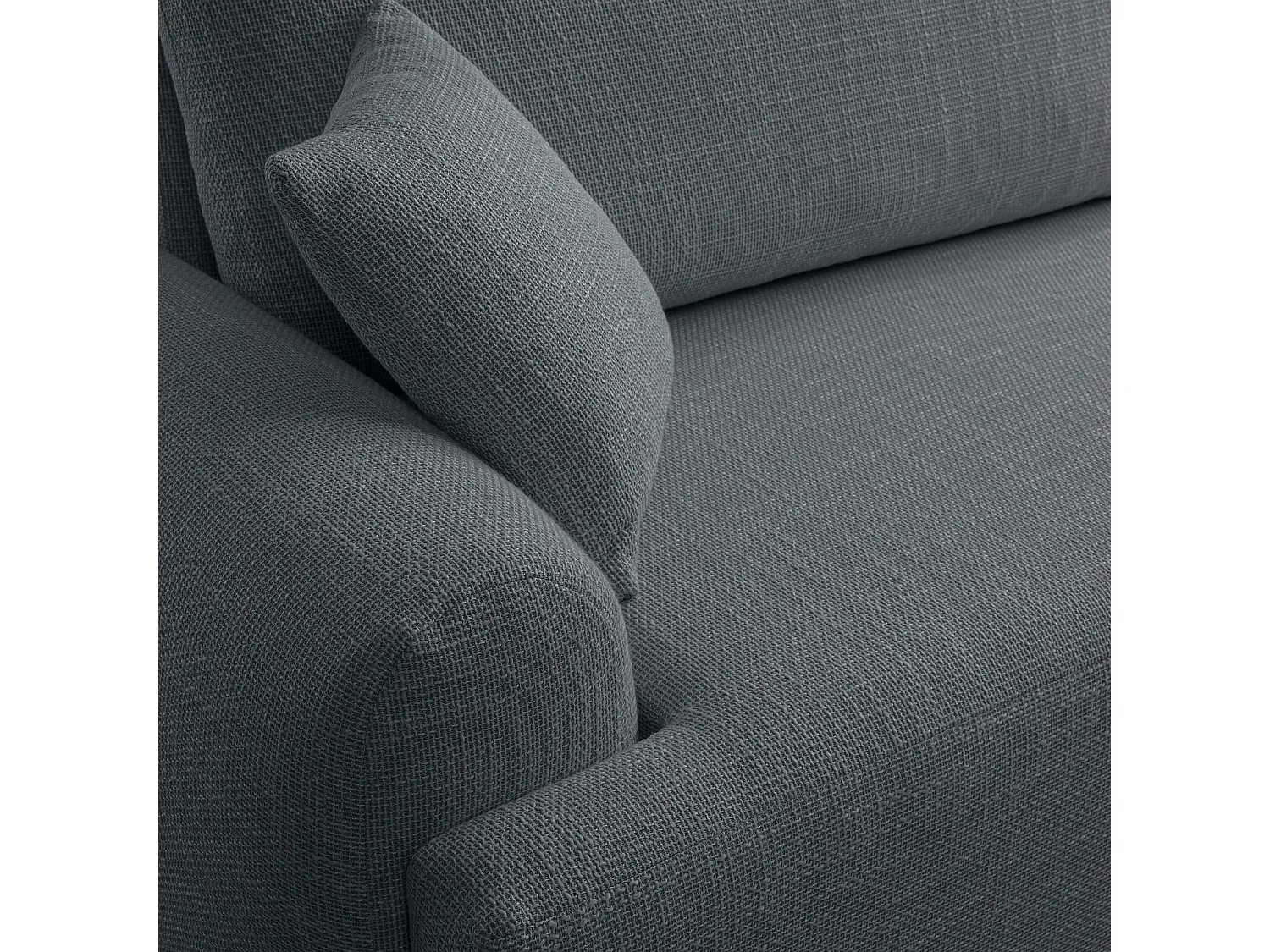 Canapé d’angle droit en tissu tressé anthracite, résistant à l’usure, avec fonction couchage – ARTE PREMIUM