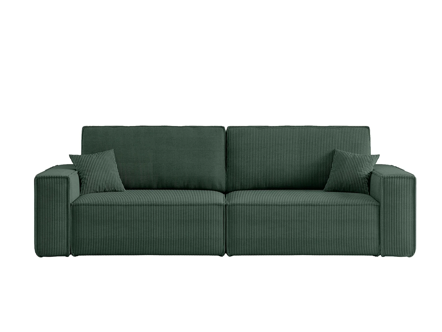 Canapé convertible 3 places avec coffre en tissu vert sapin