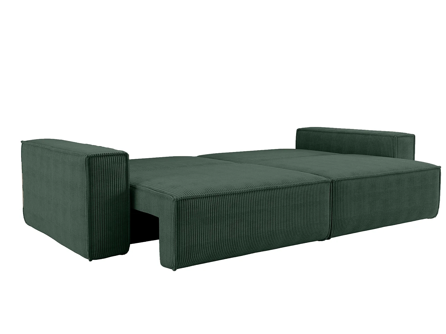 Canapé convertible 3 places avec coffre en tissu vert sapin