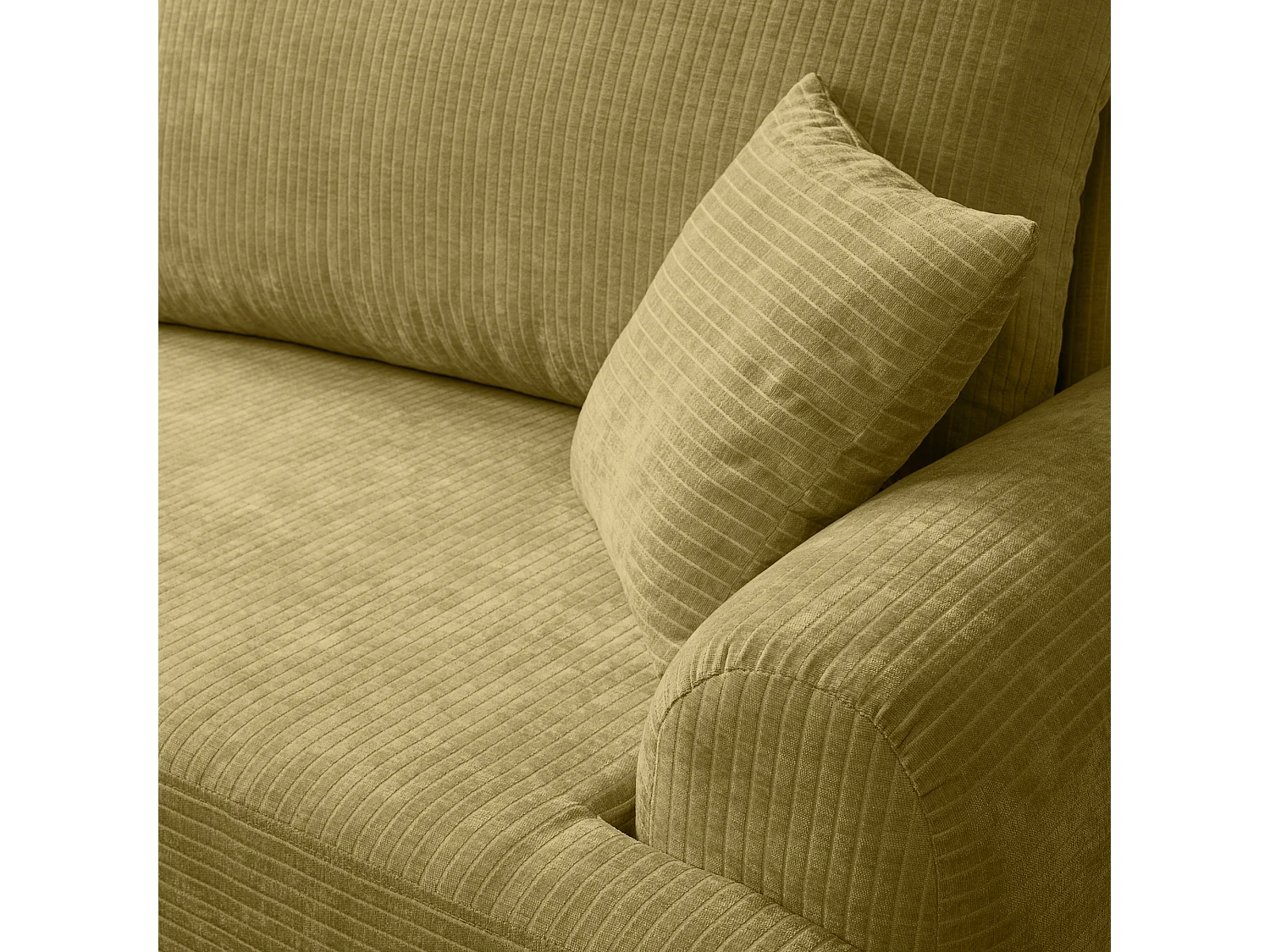 Canapé d'Angle gauche avec fonction de couchage ARTE PREMIUM coffre en velours côtelé moutarde du fabricant - VINOTTI