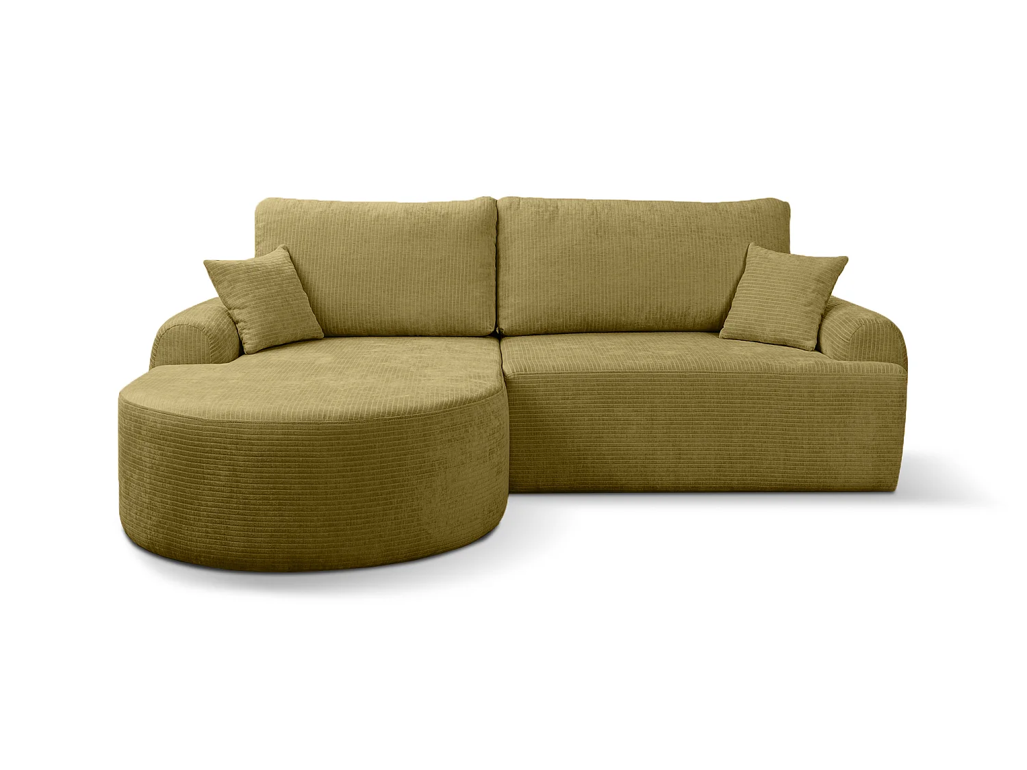 Canapé d'Angle gauche avec fonction de couchage ARTE PREMIUM coffre en velours côtelé moutarde du fabricant - VINOTTI