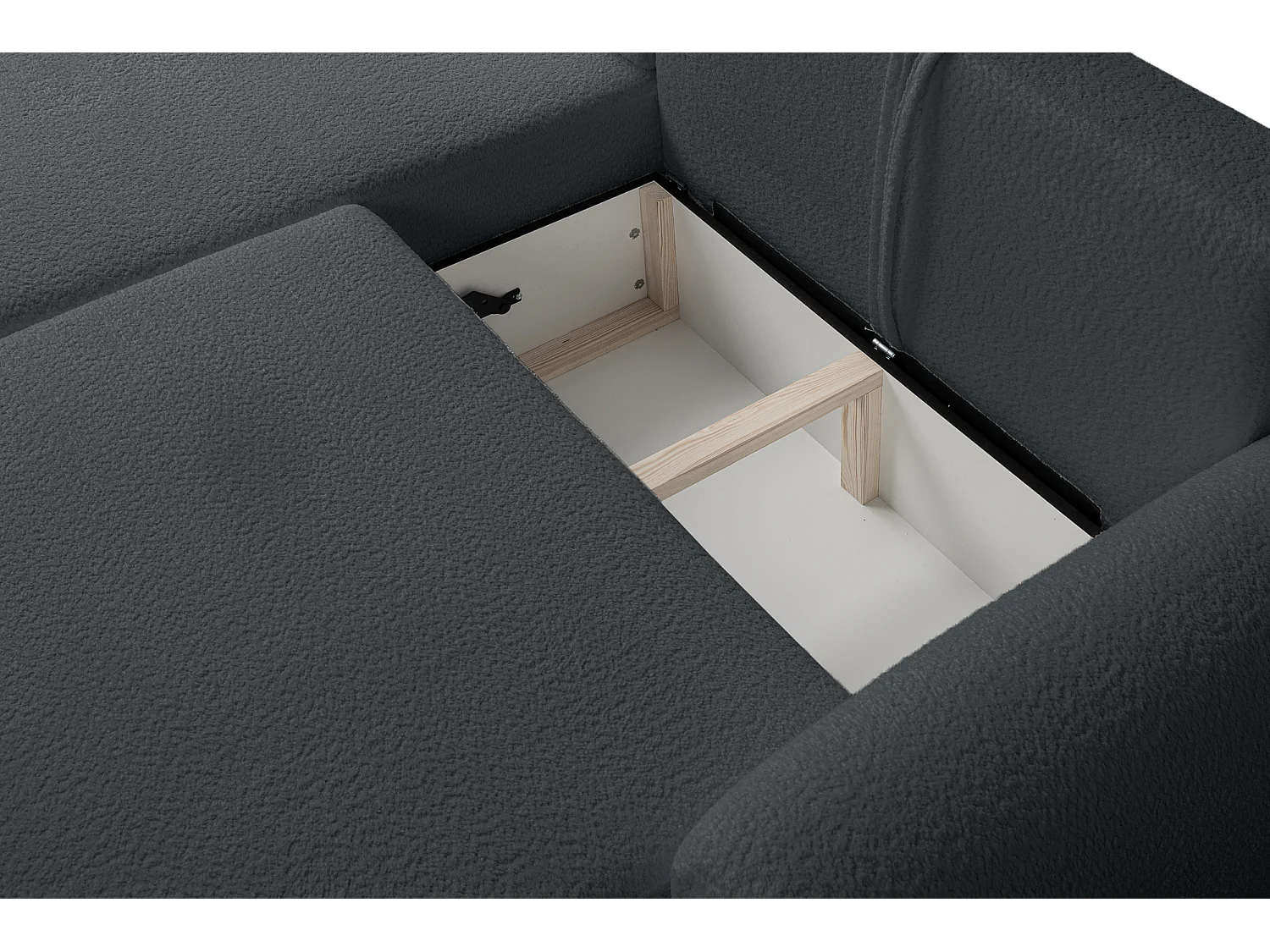 Canapé d’angle gauche moderne avec fonction couchage en anthracite – ARTE PREMIUM, direct fabricant