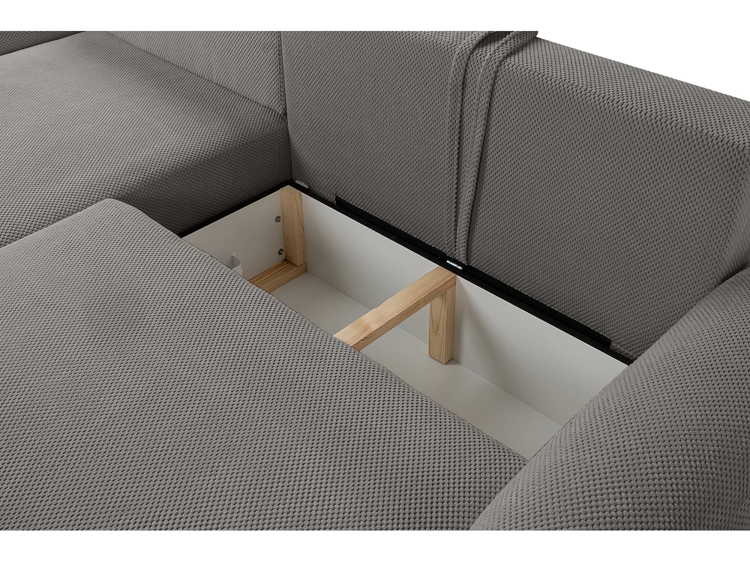 Canapé d'Angle gauche avec fonction de couchage ARTE PREMIUM coffre en gris du fabricant