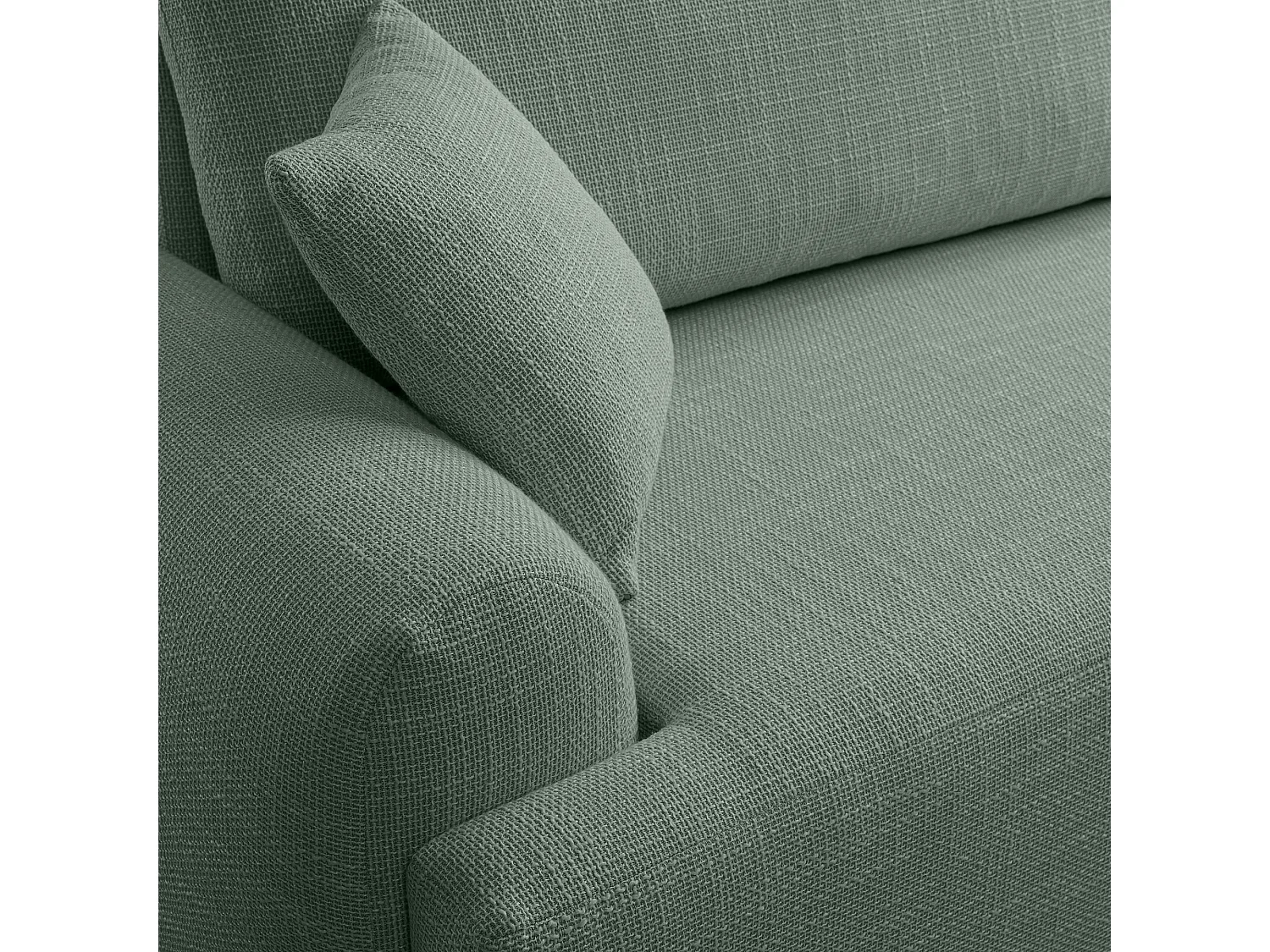 Canapé d’angle droit en tissu tressé vert bouteille, résistant à l’usure, avec fonction couchage – ARTE PREMIUM