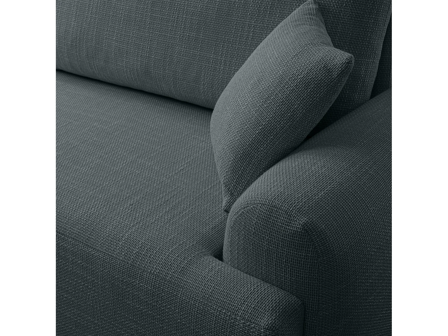 Canapé d’angle gauche en tissu tressé noir, résistant à l’usure, avec fonction couchage – ARTE PREMIUM