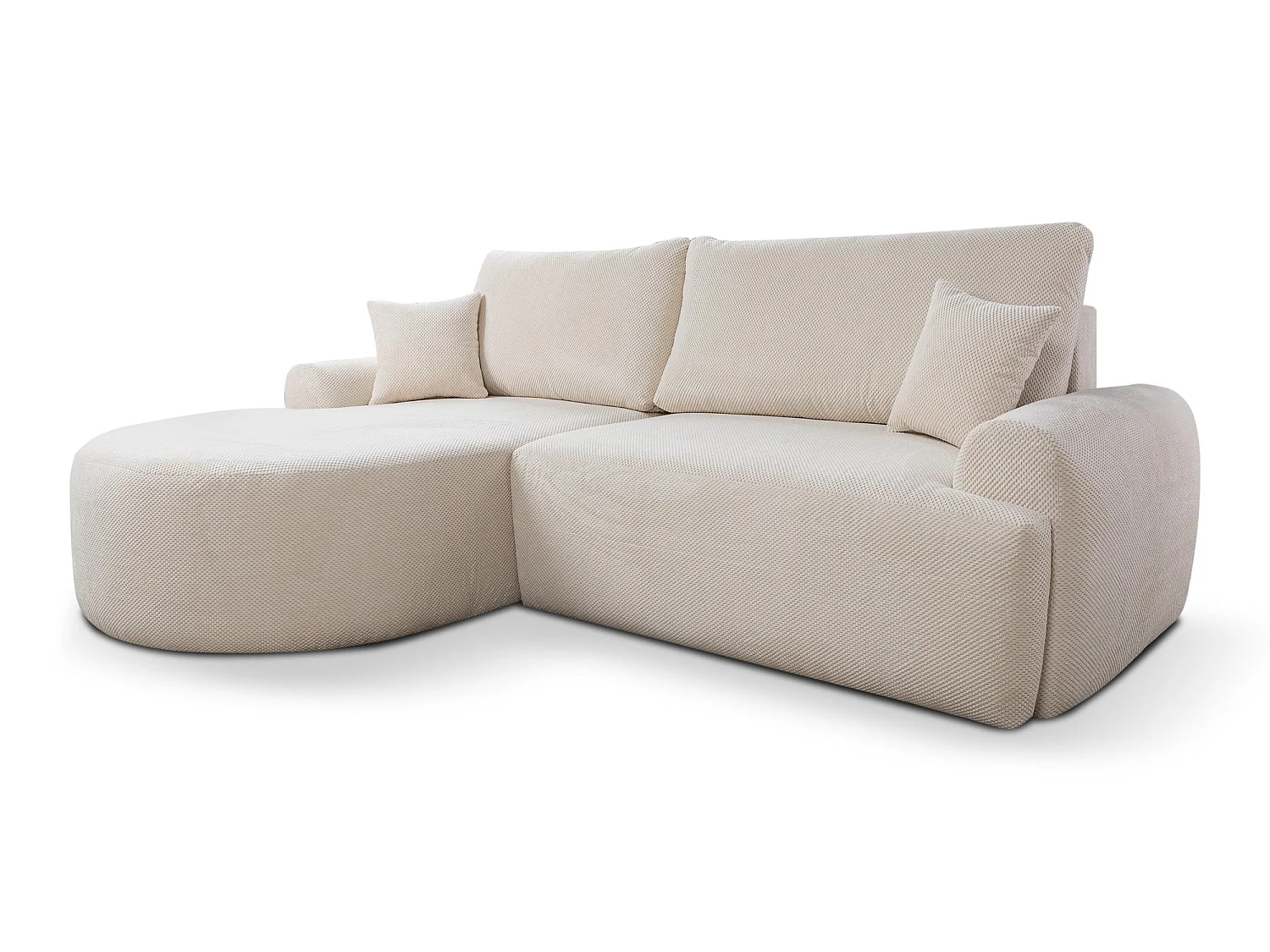 Canapé d'Angle gauche avec fonction de couchage ARTE PREMIUM coffre en crémeux du fabricant