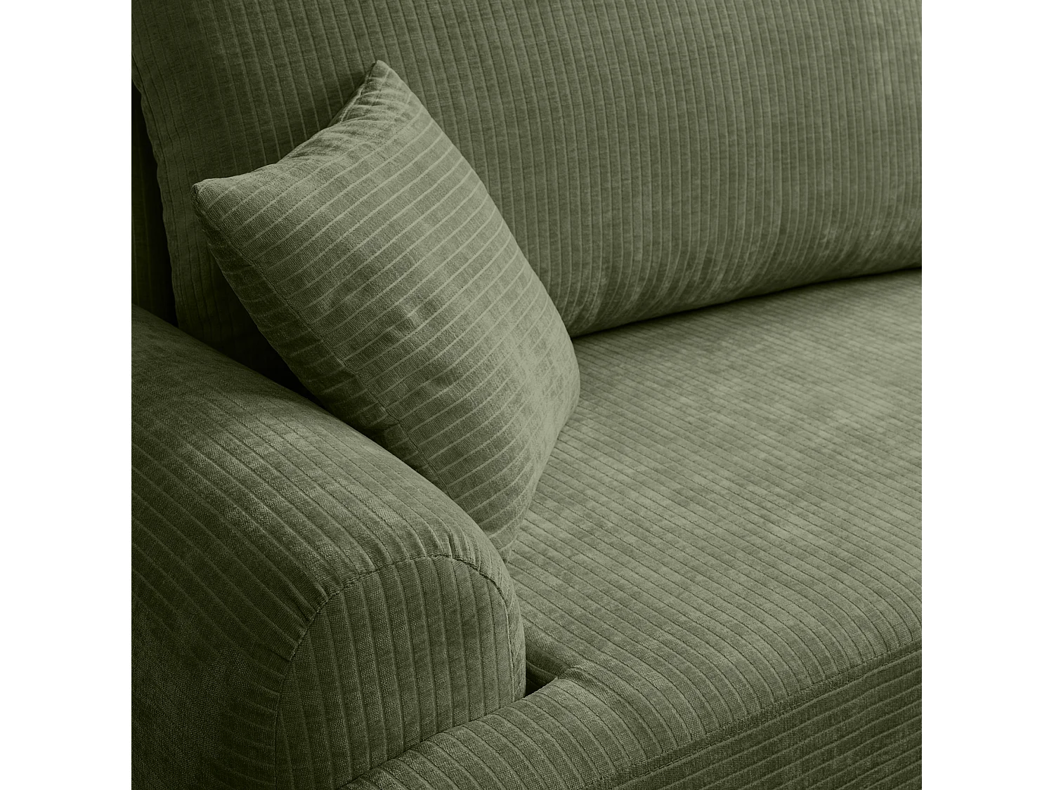Canapé d'Angle droit avec fonction de couchage ARTE PREMIUM coffre en velours côtelé vert bouteille du fabricant - VINOTTI