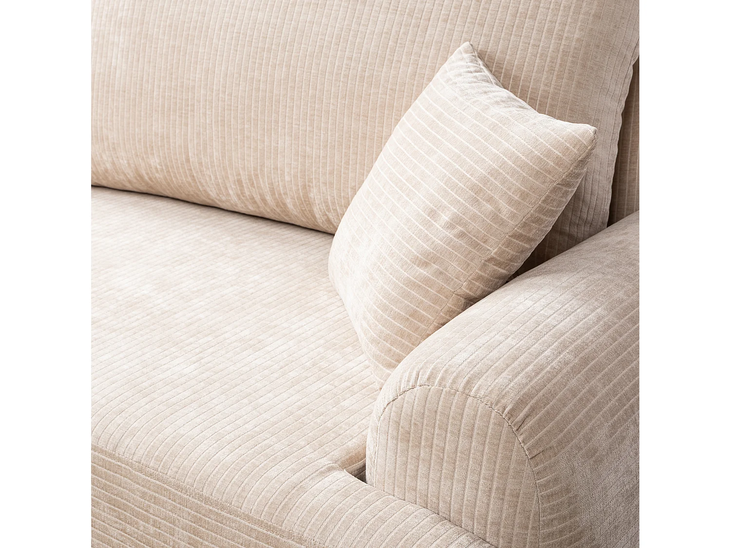 Canapé d'Angle gauche avec fonction de couchage ARTE PREMIUM coffre en velours côtelé beige du fabricant - VINOTTI