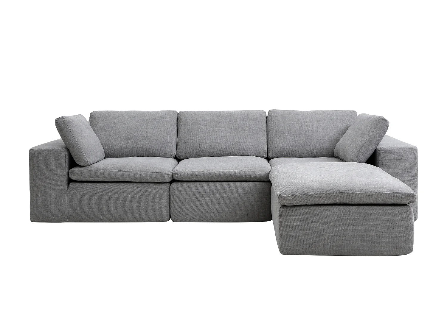 Canapé d'angle modulable en tissu gris CORTOLINE