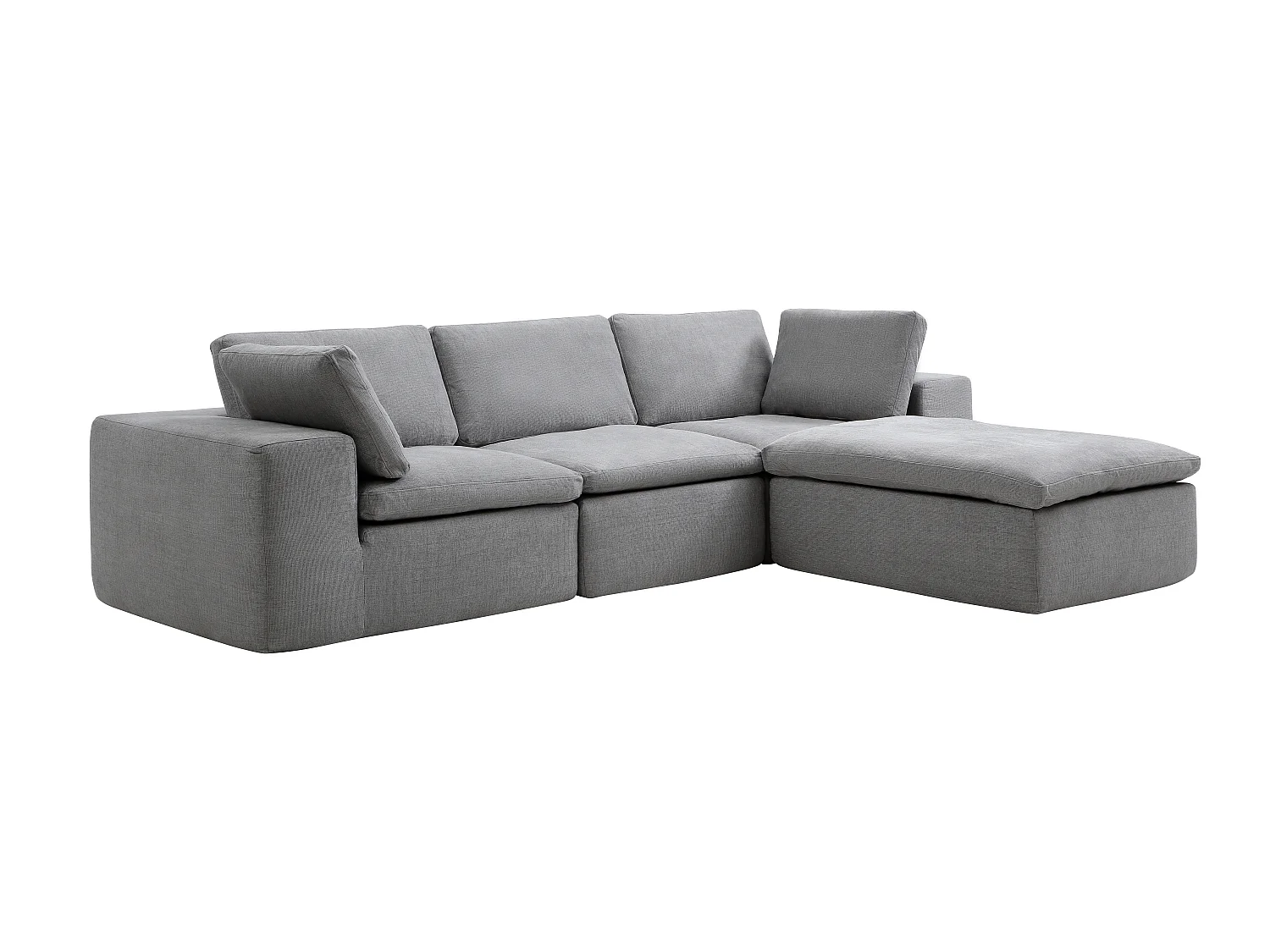 Canapé d'angle modulable en tissu gris CORTOLINE