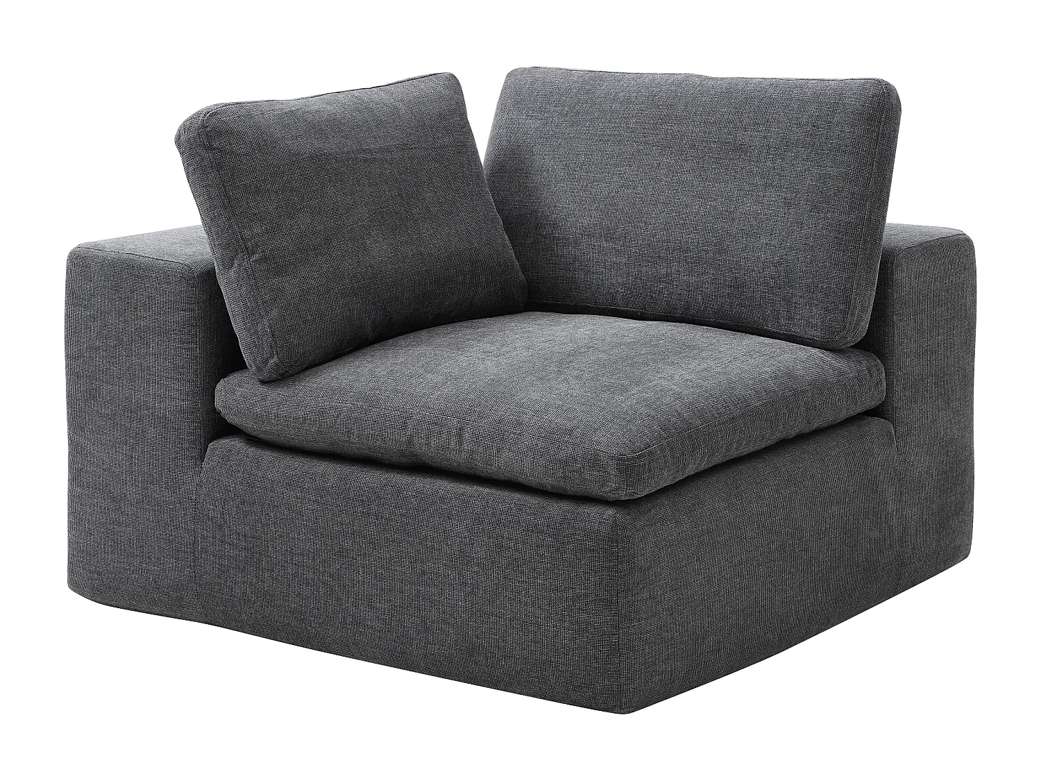 Canapé 3 places modulable en tissu gris anthracite CORTOLINE