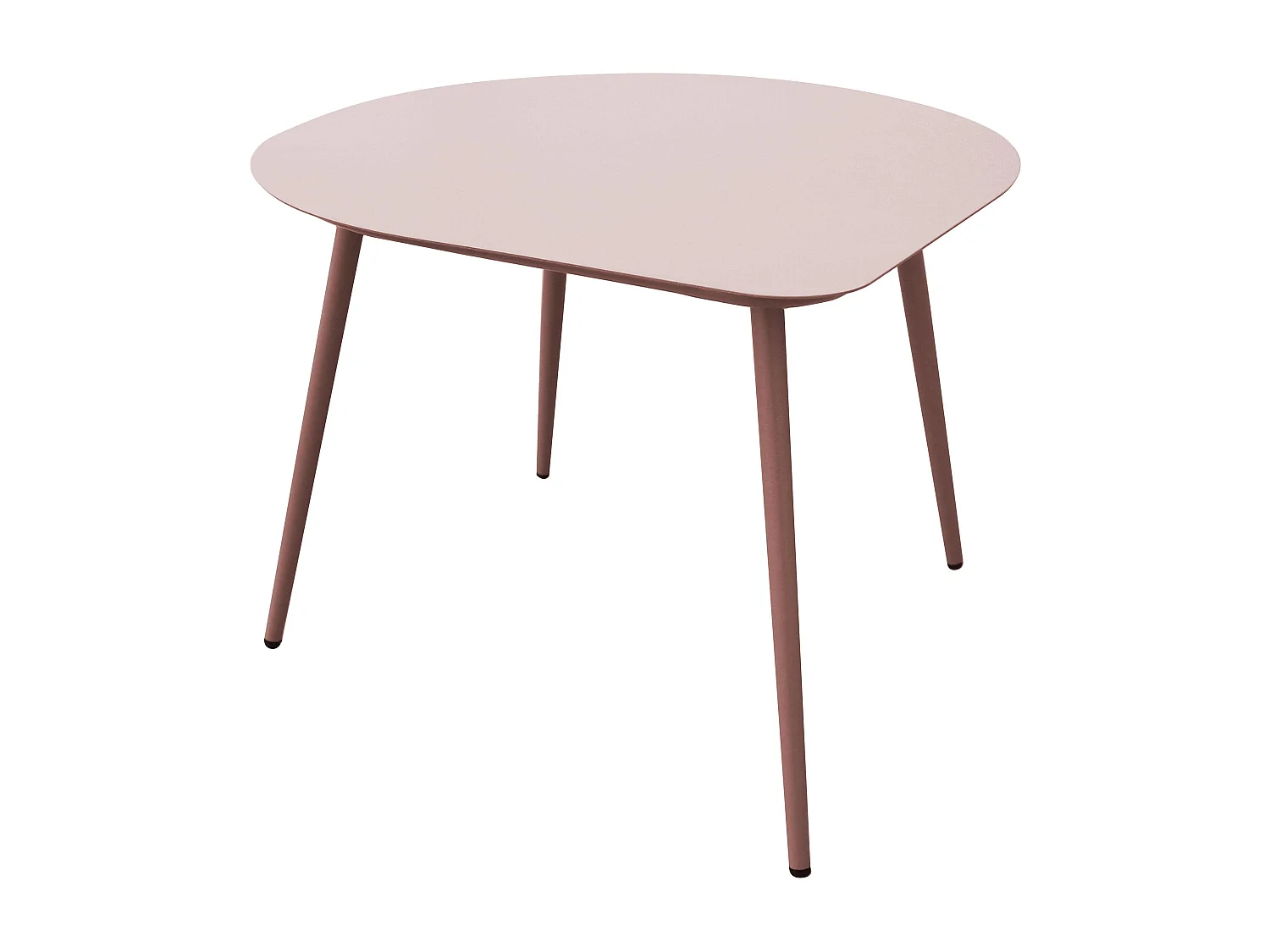Lot de 2 tables basses de jardin en métal rose poudré et pourpre