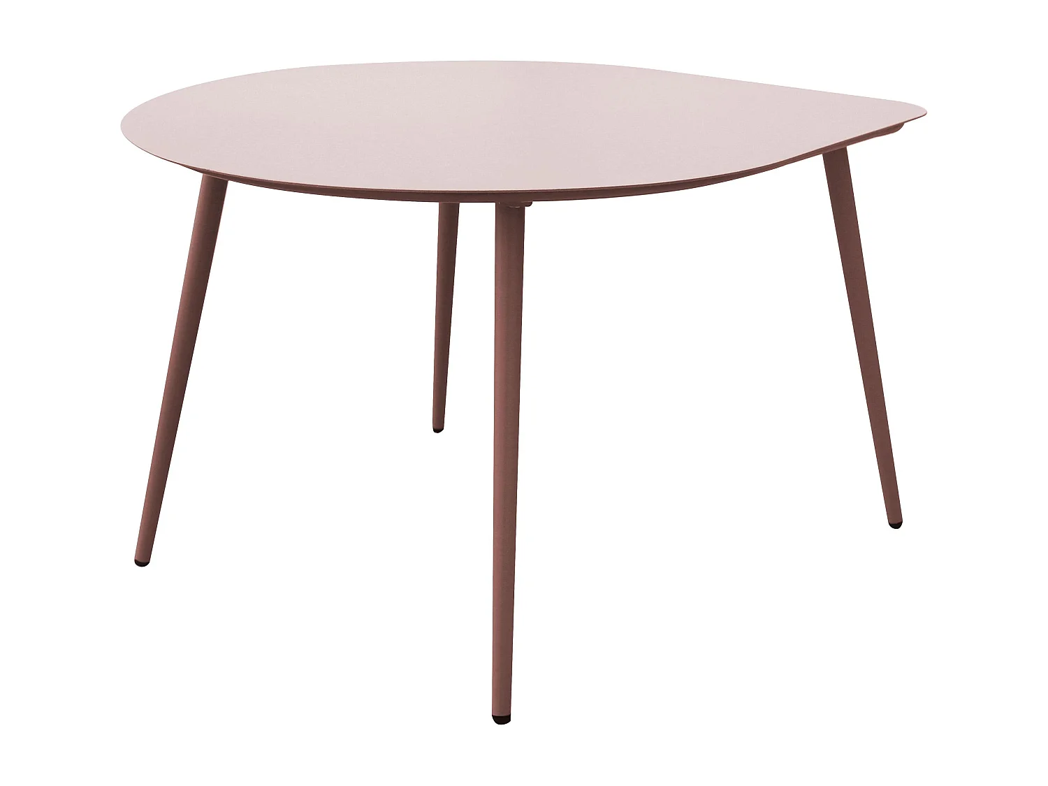 Lot de 2 tables basses de jardin en métal rose poudré et pourpre