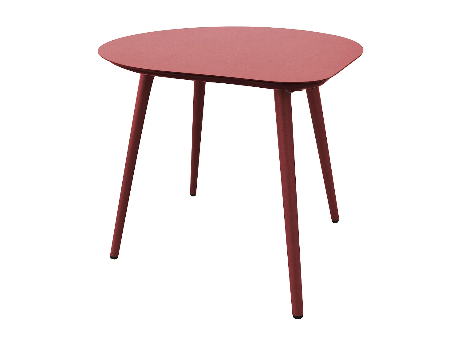 Lot de 2 tables basses de jardin en métal rose poudré et pourpre