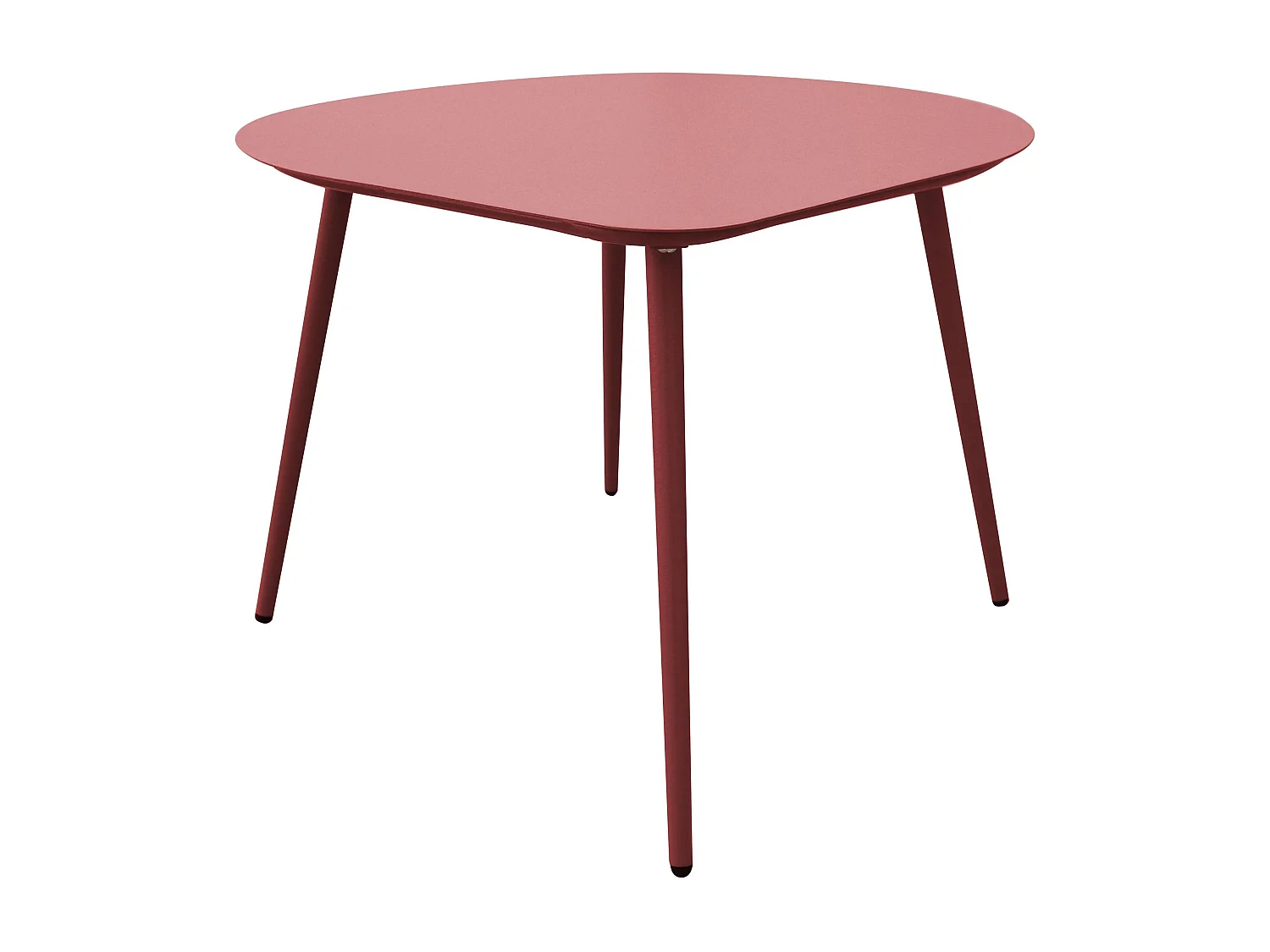 Lot de 2 tables basses de jardin en métal rose poudré et pourpre