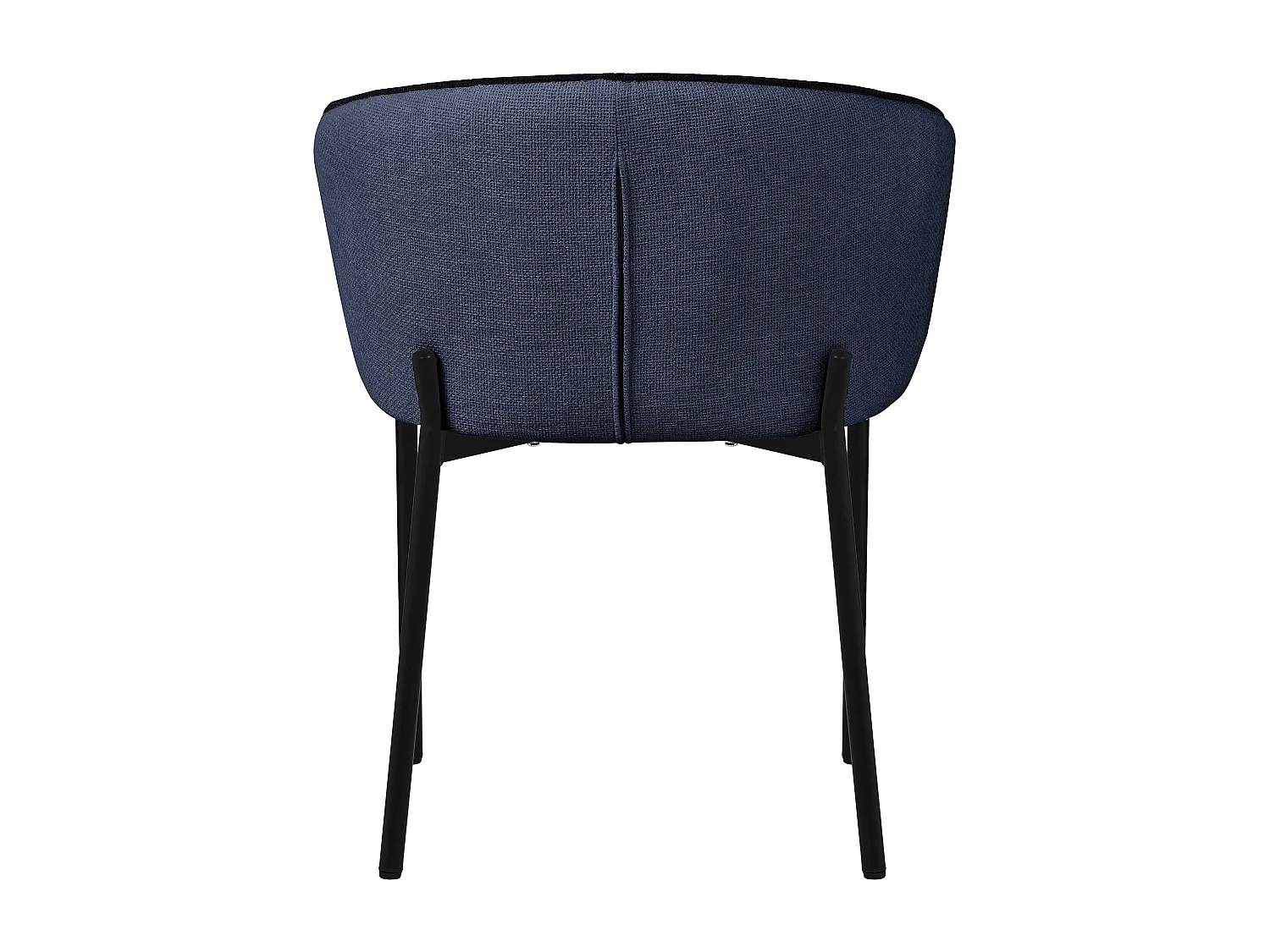 Set de 4 Chaises de salle à manger bleu foncé revêtues en tissu pieds en métal robustes fauteuils rembourrés dossier ergonomique pour cuisine ou salon