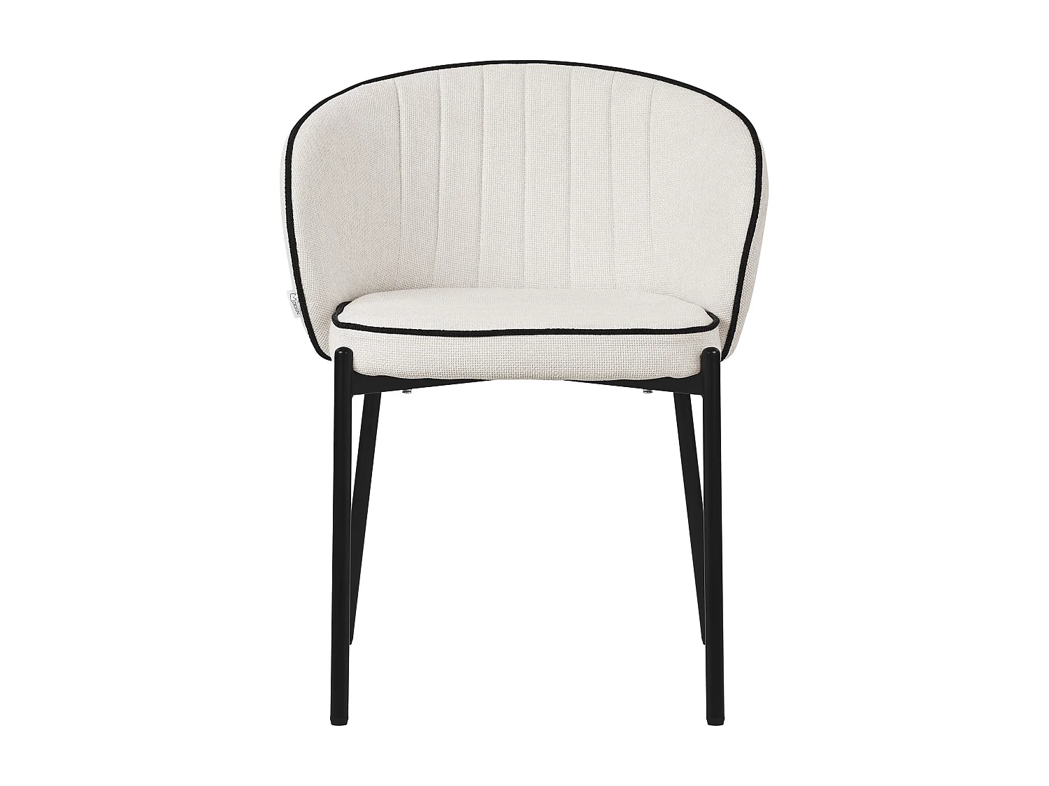 Set de 4 Chaises de salle à manger beige revêtement en tissu pieds en métal robustes fauteuils rembourrés dossier ergonomique pour cuisine ou salon