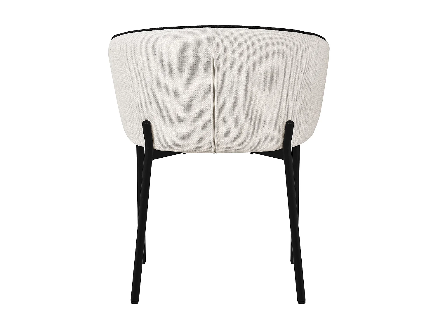 Set de 4 Chaises de salle à manger beige revêtement en tissu pieds en métal robustes fauteuils rembourrés dossier ergonomique pour cuisine ou salon