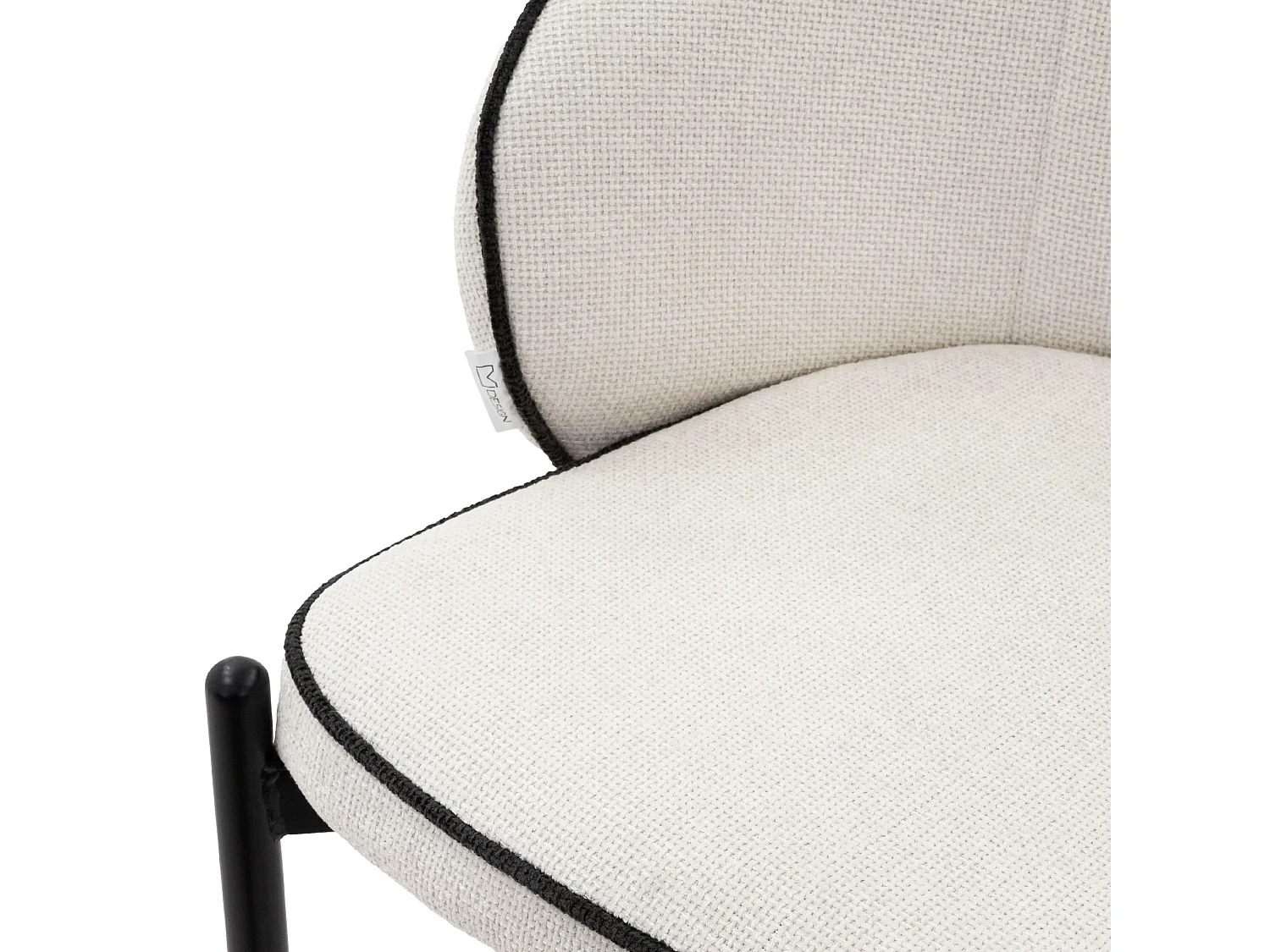 Set de 4 Chaises de salle à manger beige revêtement en tissu pieds en métal robustes fauteuils rembourrés dossier ergonomique pour cuisine ou salon