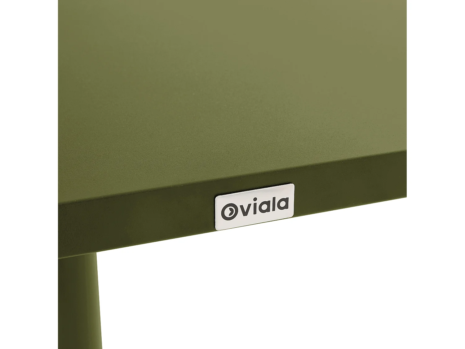 Ensemble table 70 cm et 2 chaises de jardin en métal vert kaki - Palavas