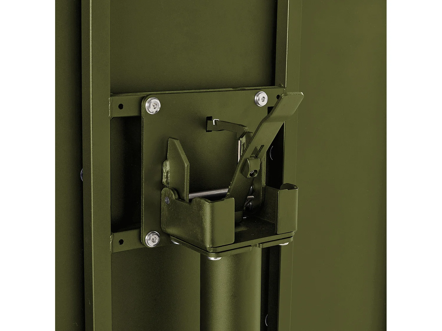 Ensemble table 70 cm et 2 chaises de jardin en métal vert kaki - Palavas